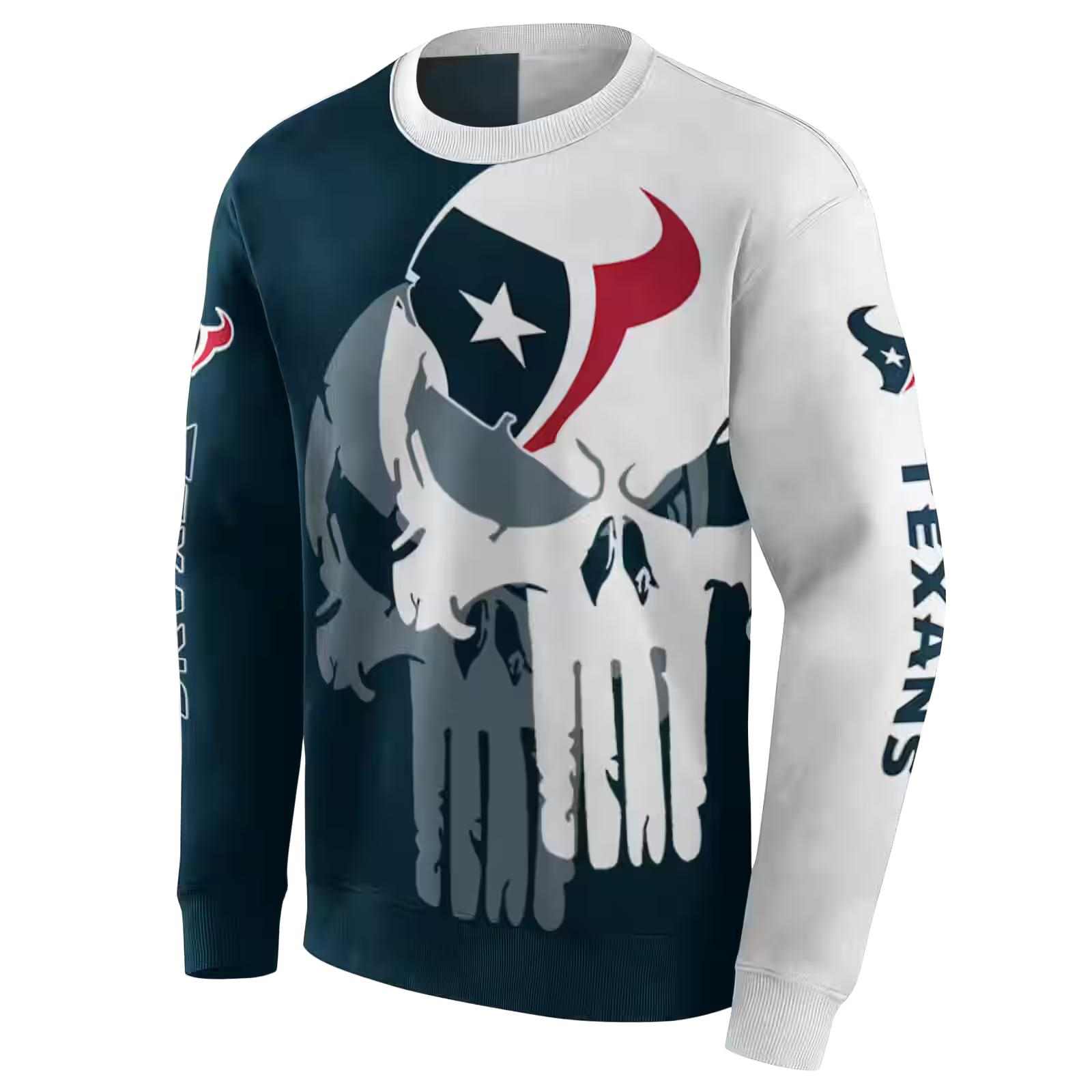 houston texans graphic punisher blue white hoodie new arrival