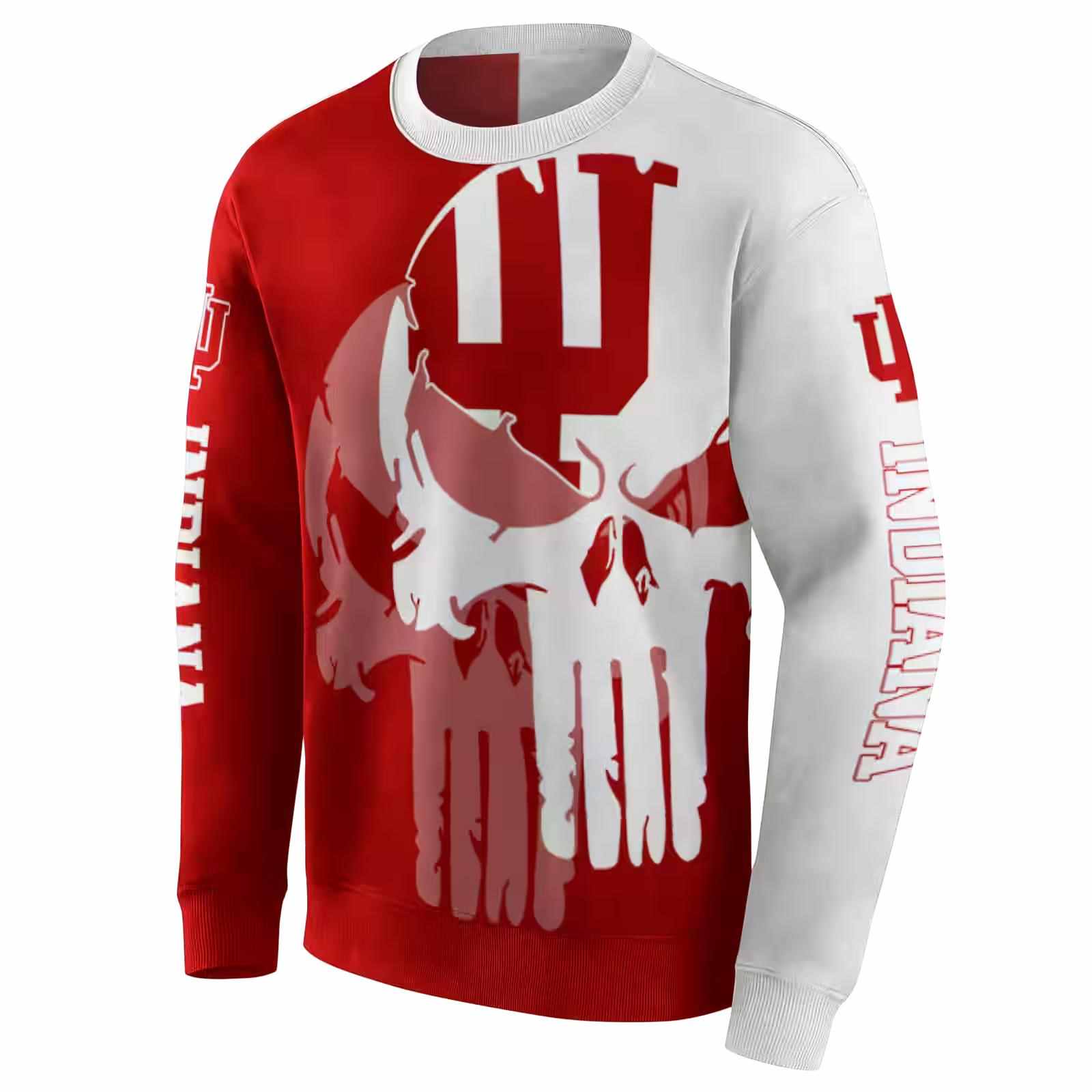 indiana hoosiers graphic punisher red white hoodie new arrival