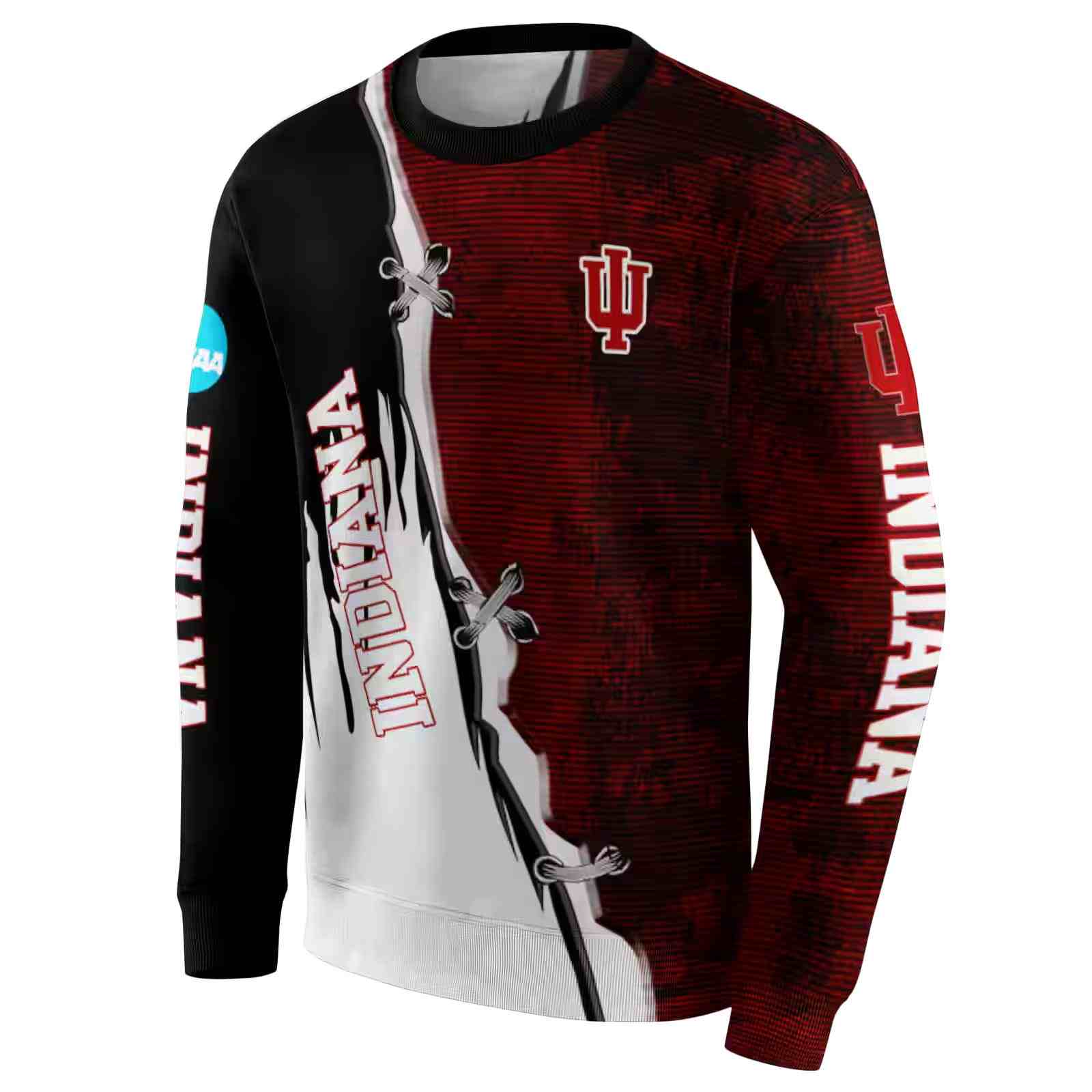 indiana hoosiers ripped pattern red black white hoodie new arrival