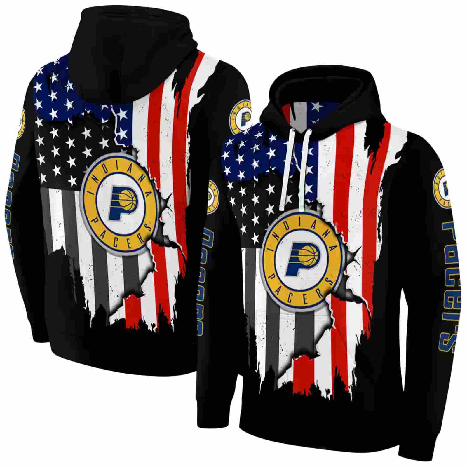 indiana pacers american pride black hoodie fashion forward