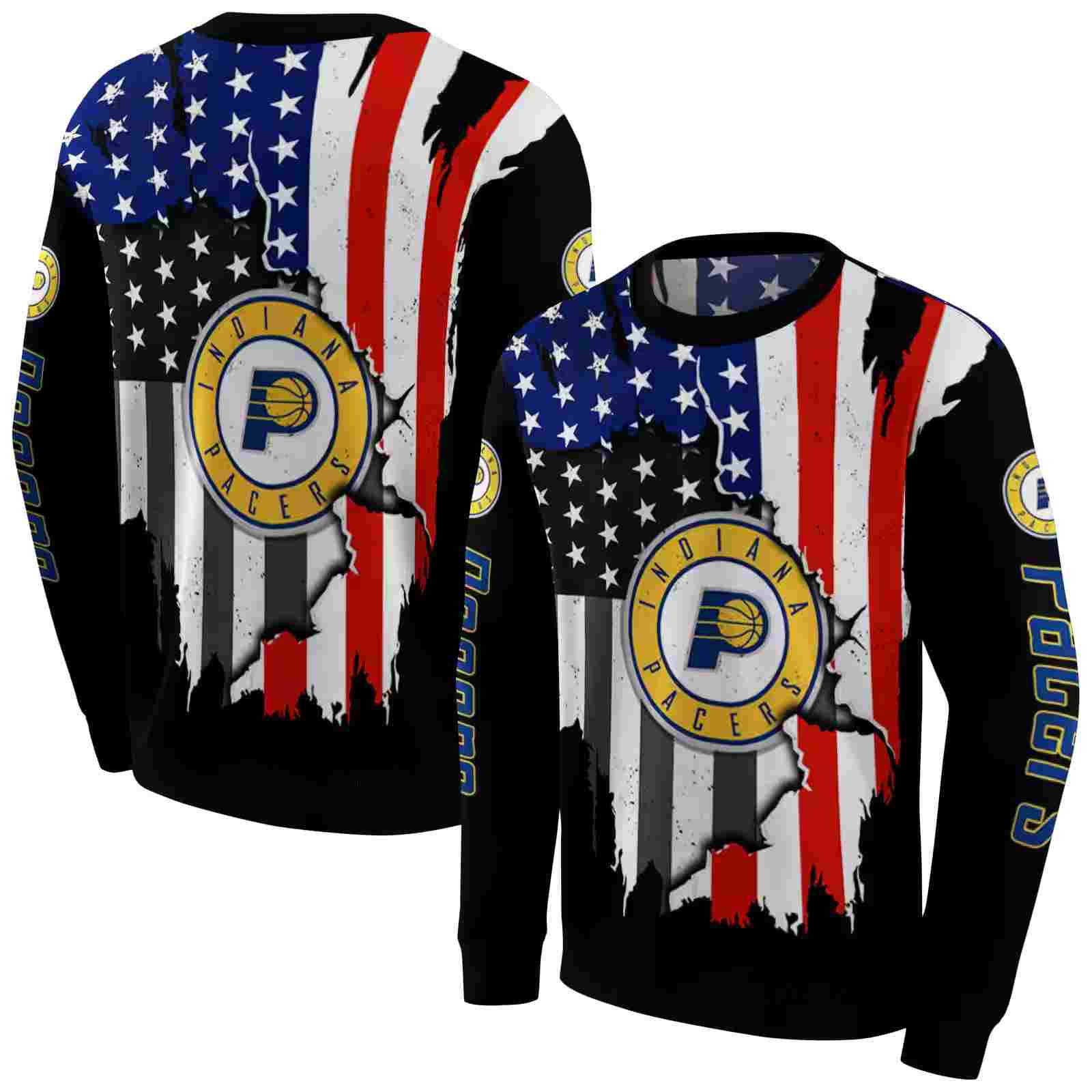 indiana pacers american pride black hoodie premium grade