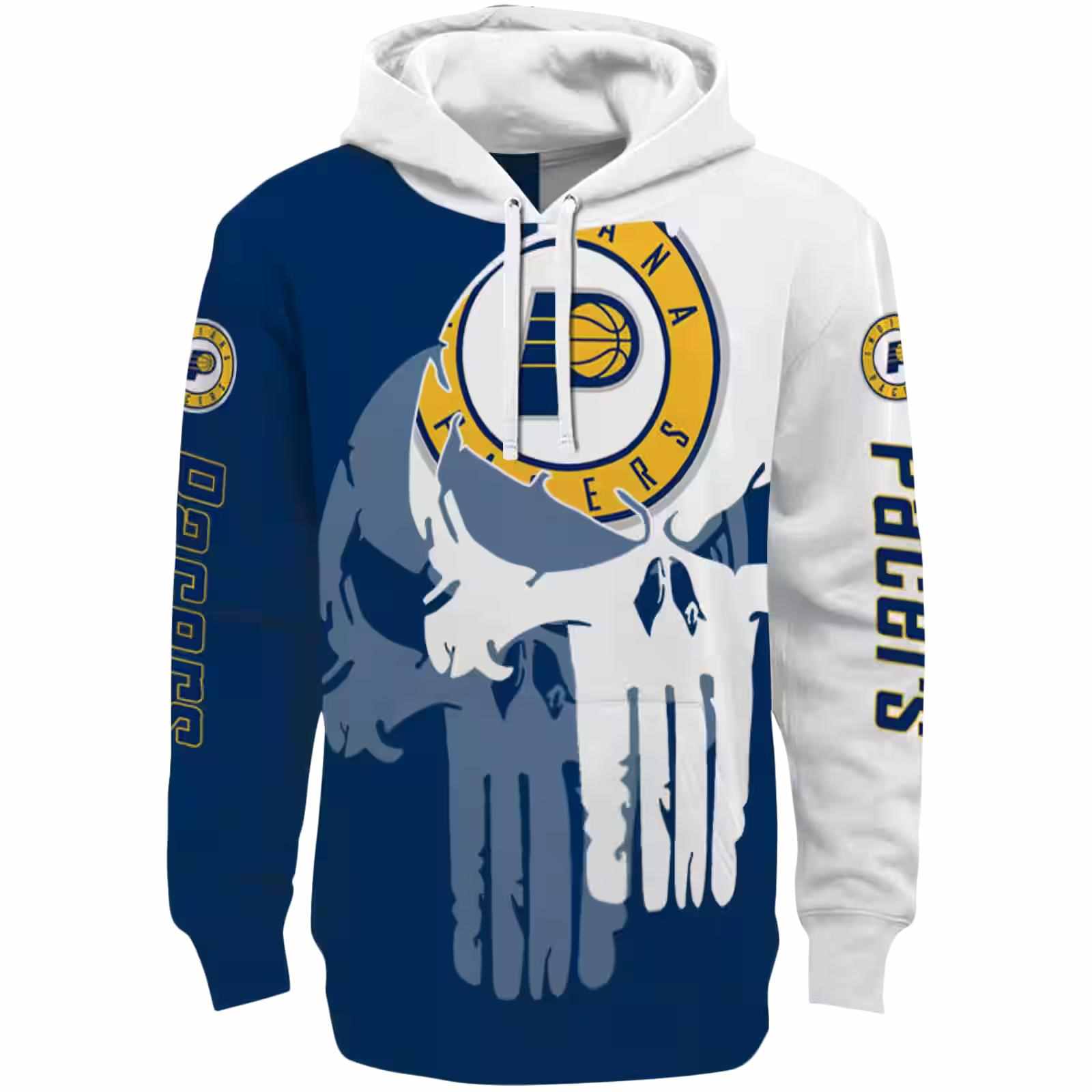 Indiana Pacers Graphic Punisher Blue White Hoodie