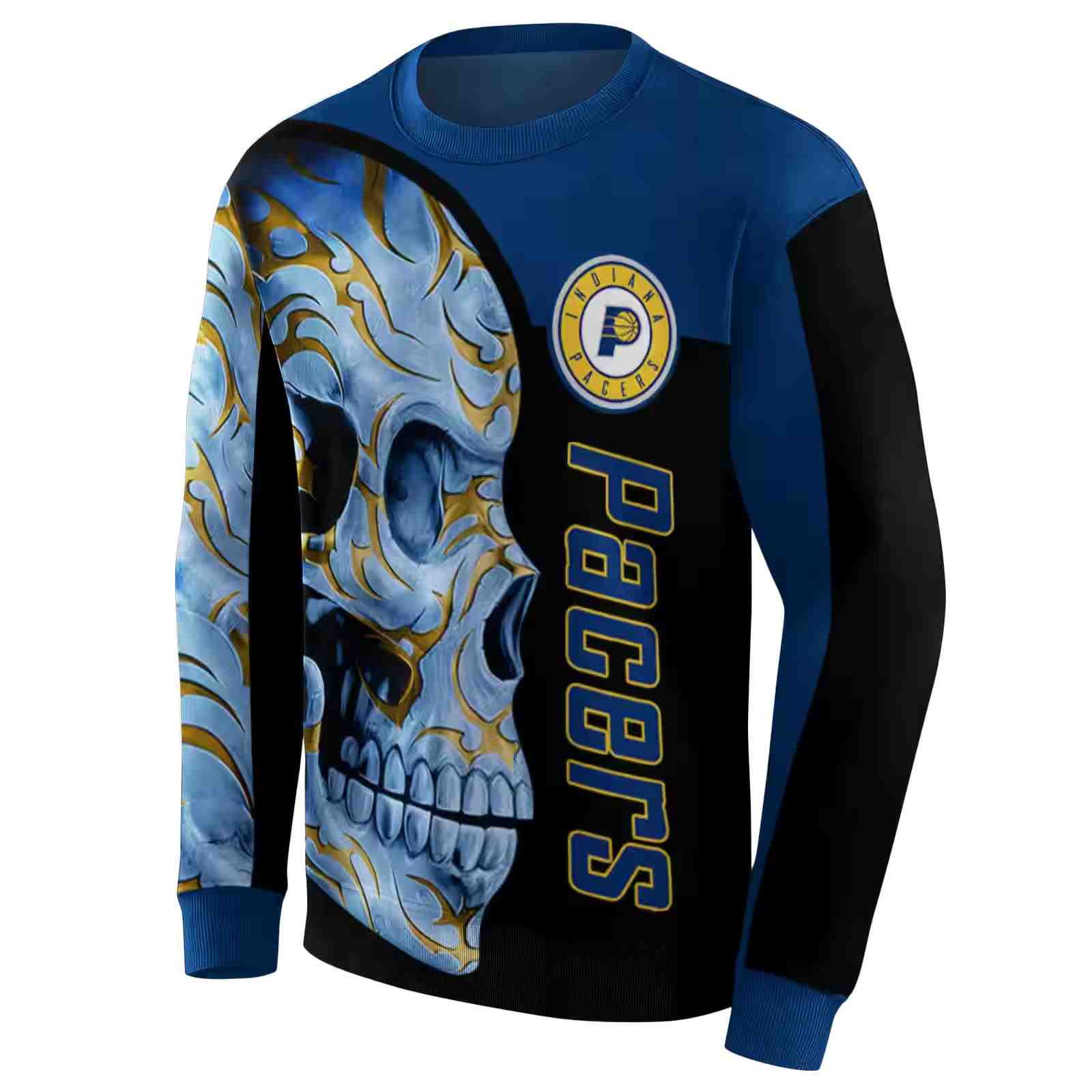 indiana pacers skull motif blue black hoodie new arrival