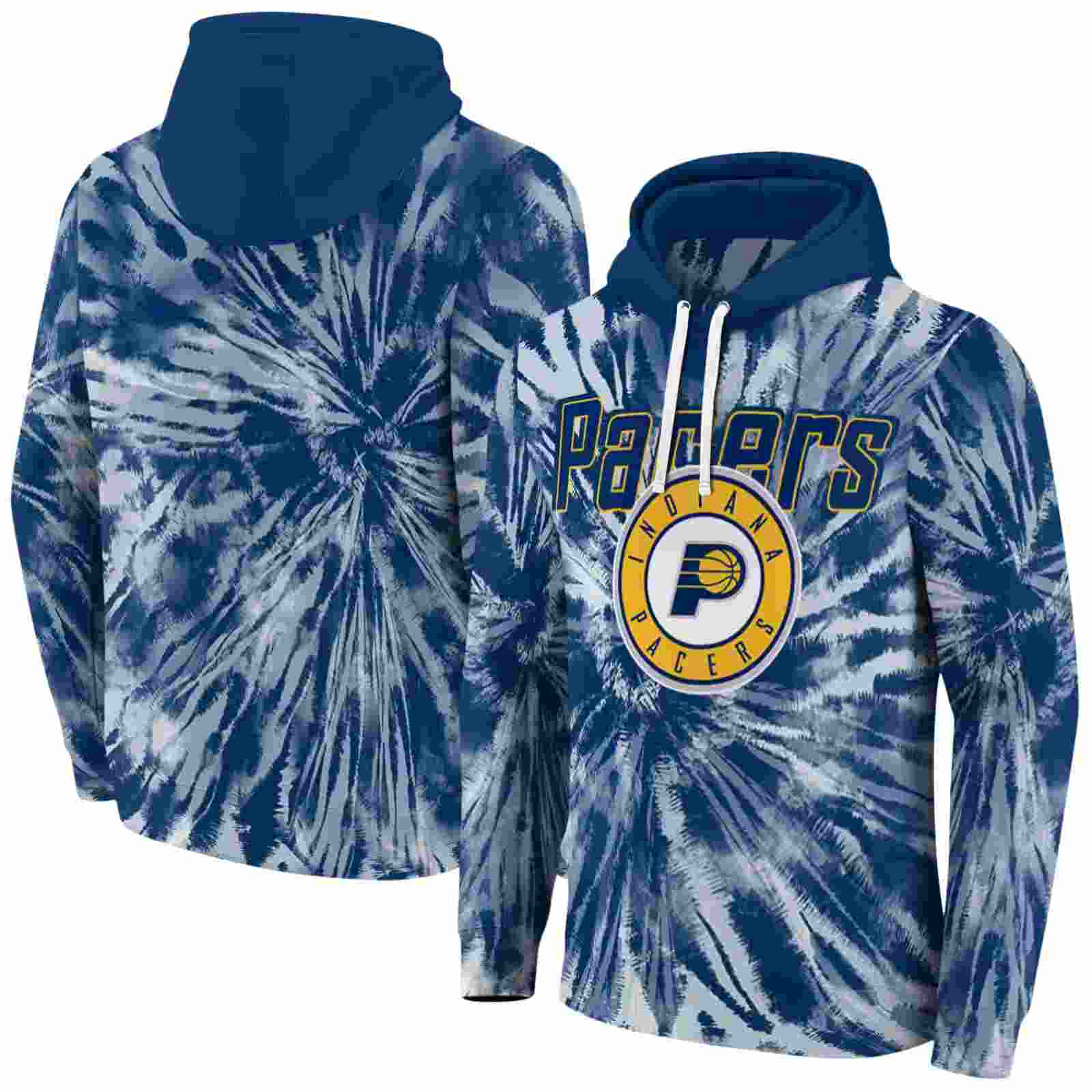 indiana pacers tie dye pattern blue hoodie fashion forward