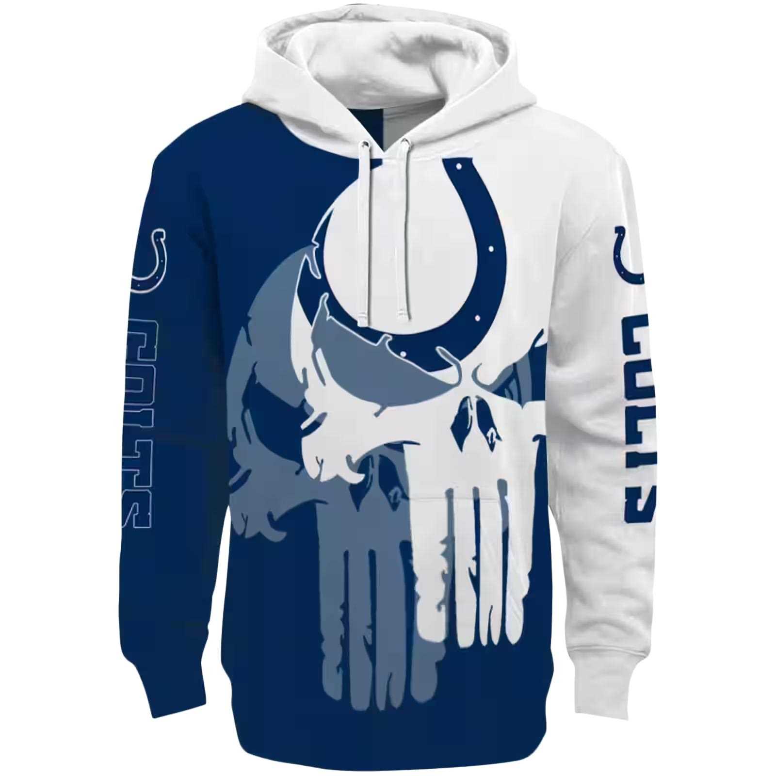 Indianapolis Colts Graphic Punisher Blue White Hoodie