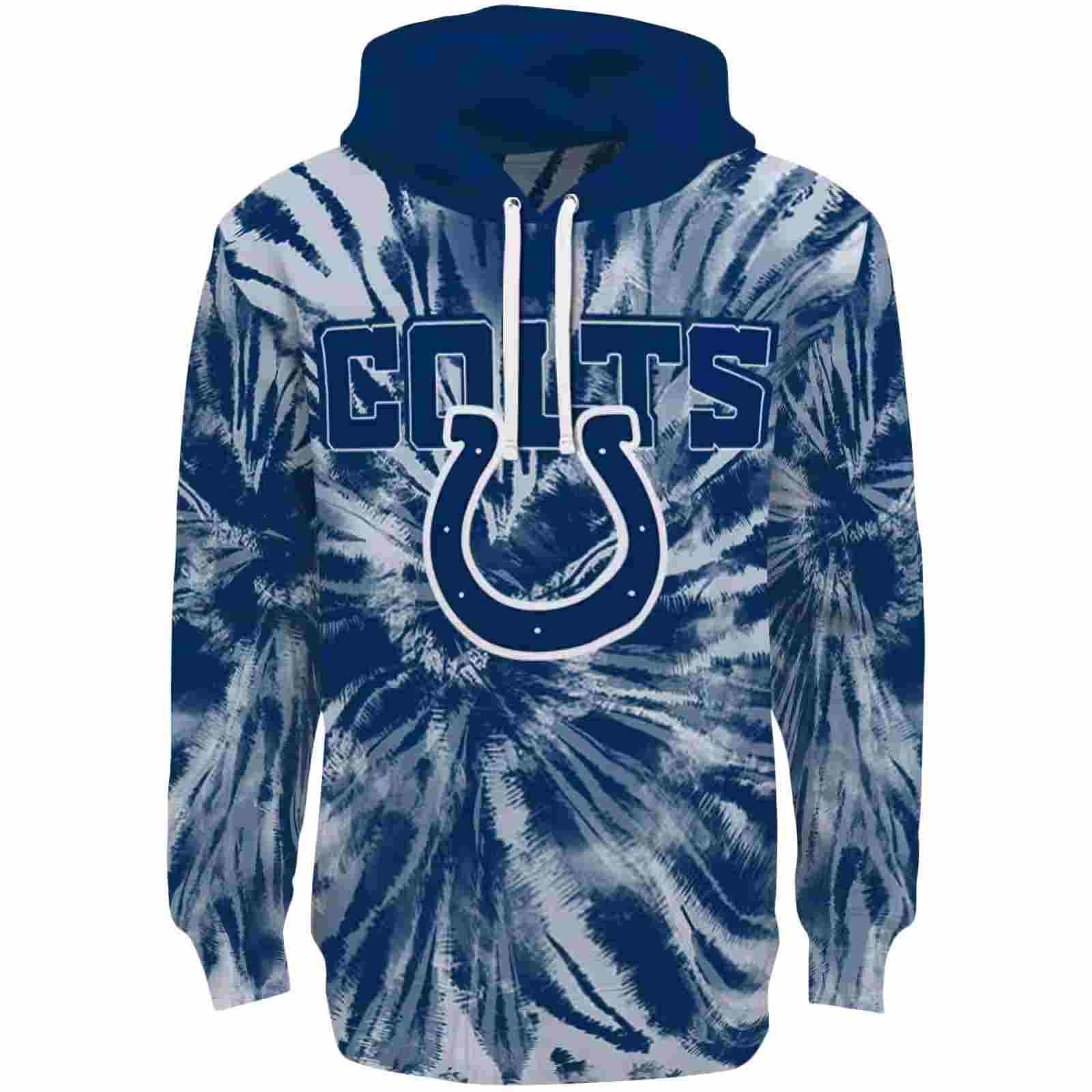 Indianapolis Colts Tie Dye Pattern Blue Hoodie