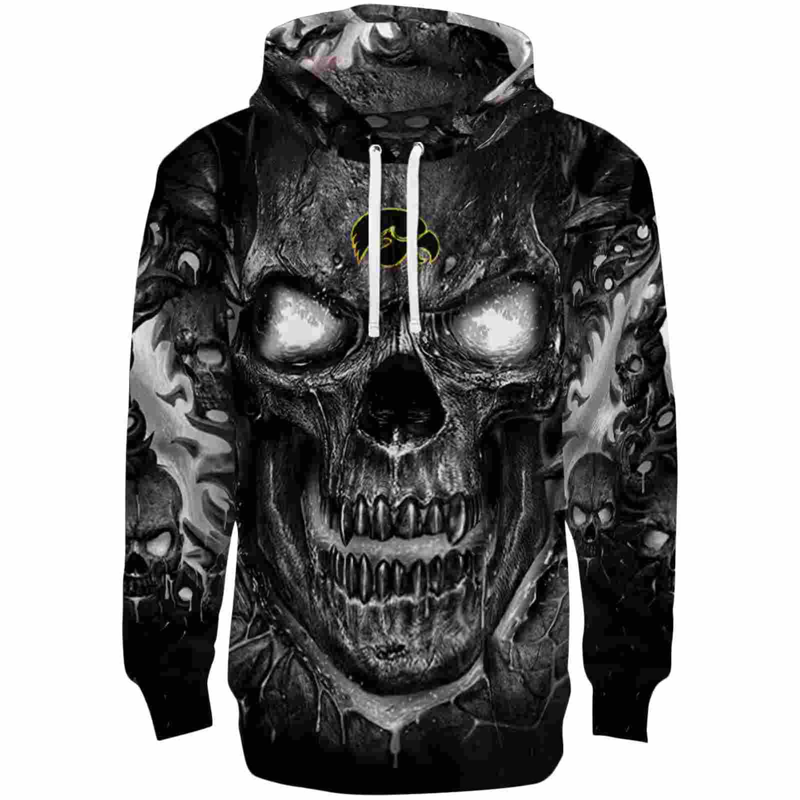 Iowa Hawkeyes Demonic Skull Black Hoodie