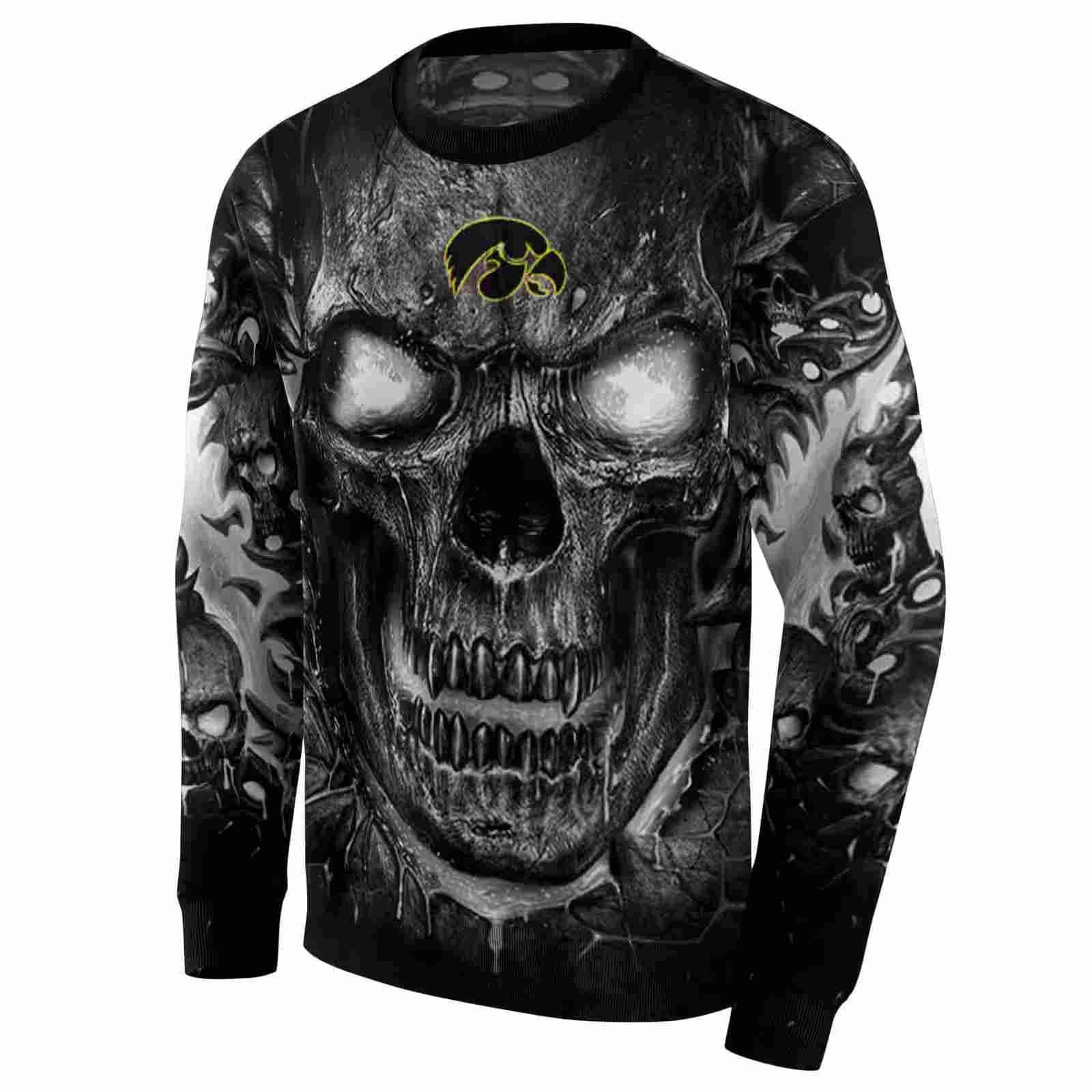 iowa hawkeyes demonic skull black hoodie new arrival