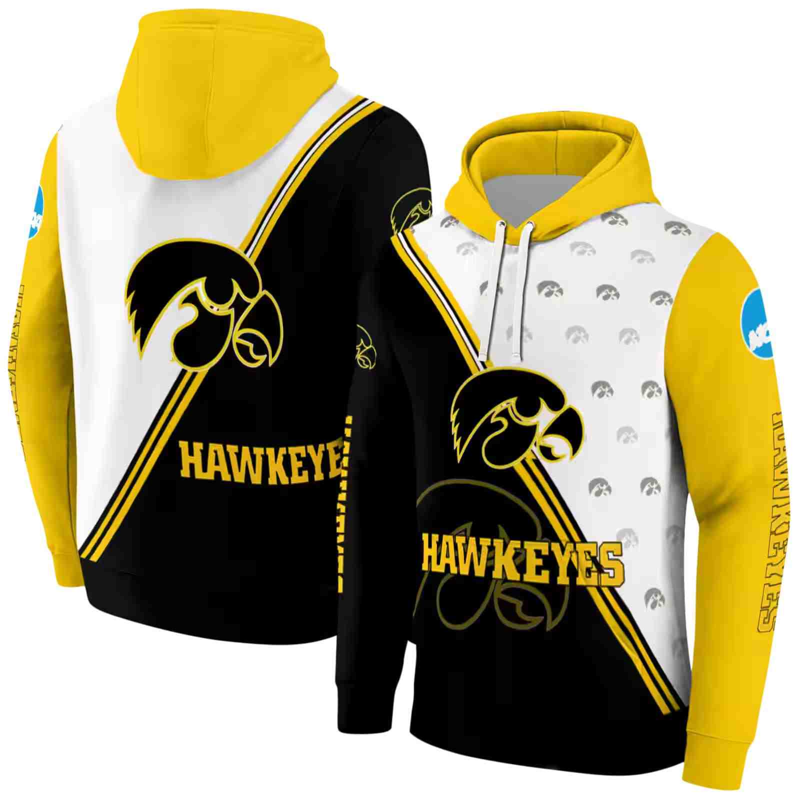 iowa hawkeyes diagonal stripe black white hoodie fashion forward