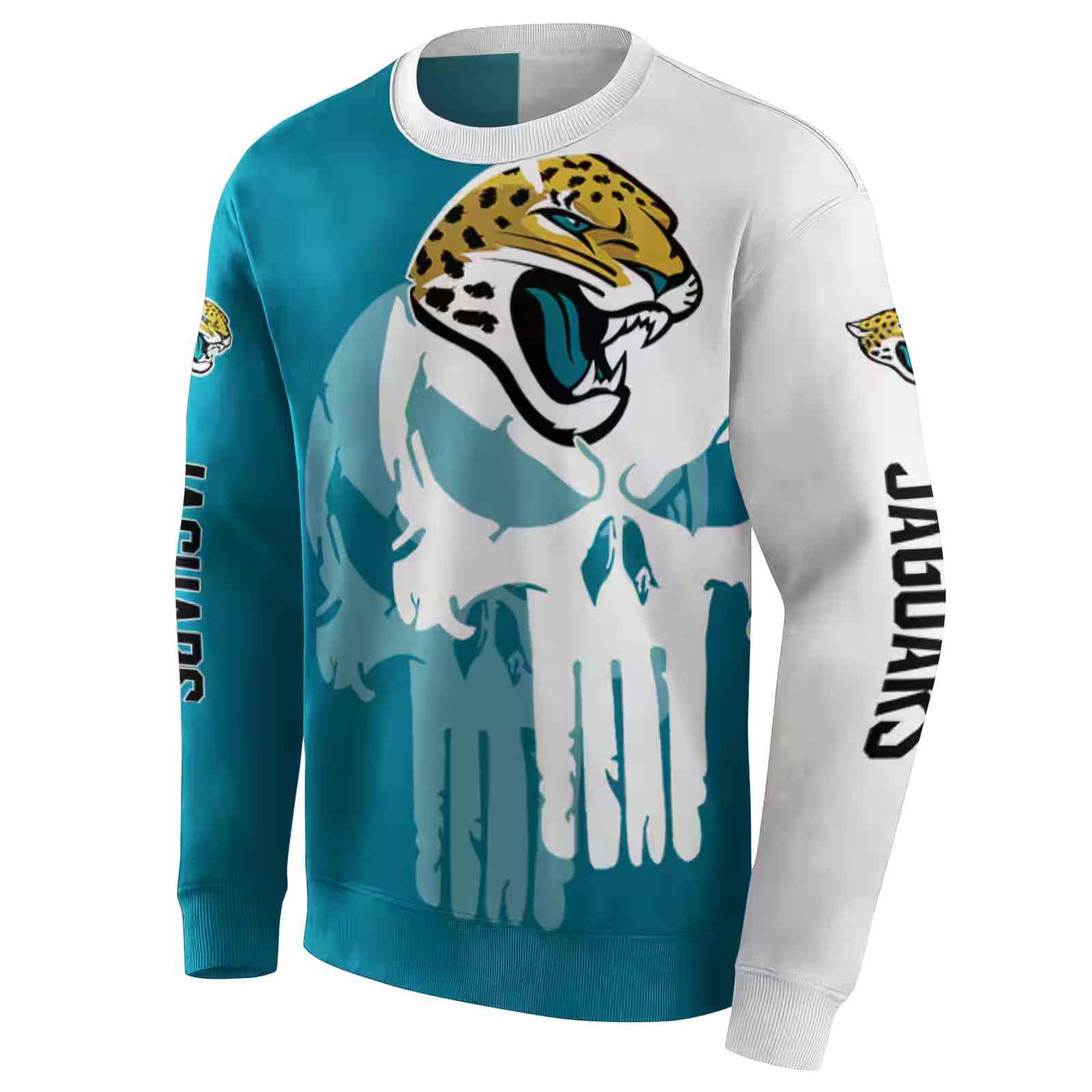 jacksonville jaguars graphic punisher teal white hoodie new arrival