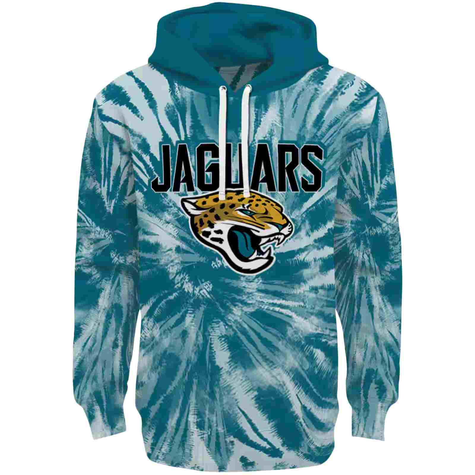 Jacksonville Jaguars Tie Dye Pattern Teal Hoodie