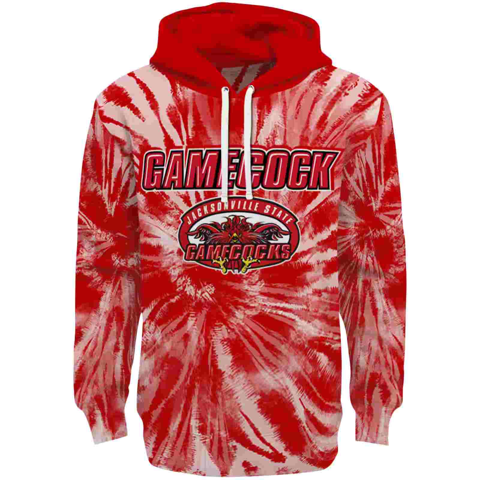 Jacksonville State Gamecocks Tie Dye Pattern Red Hoodie