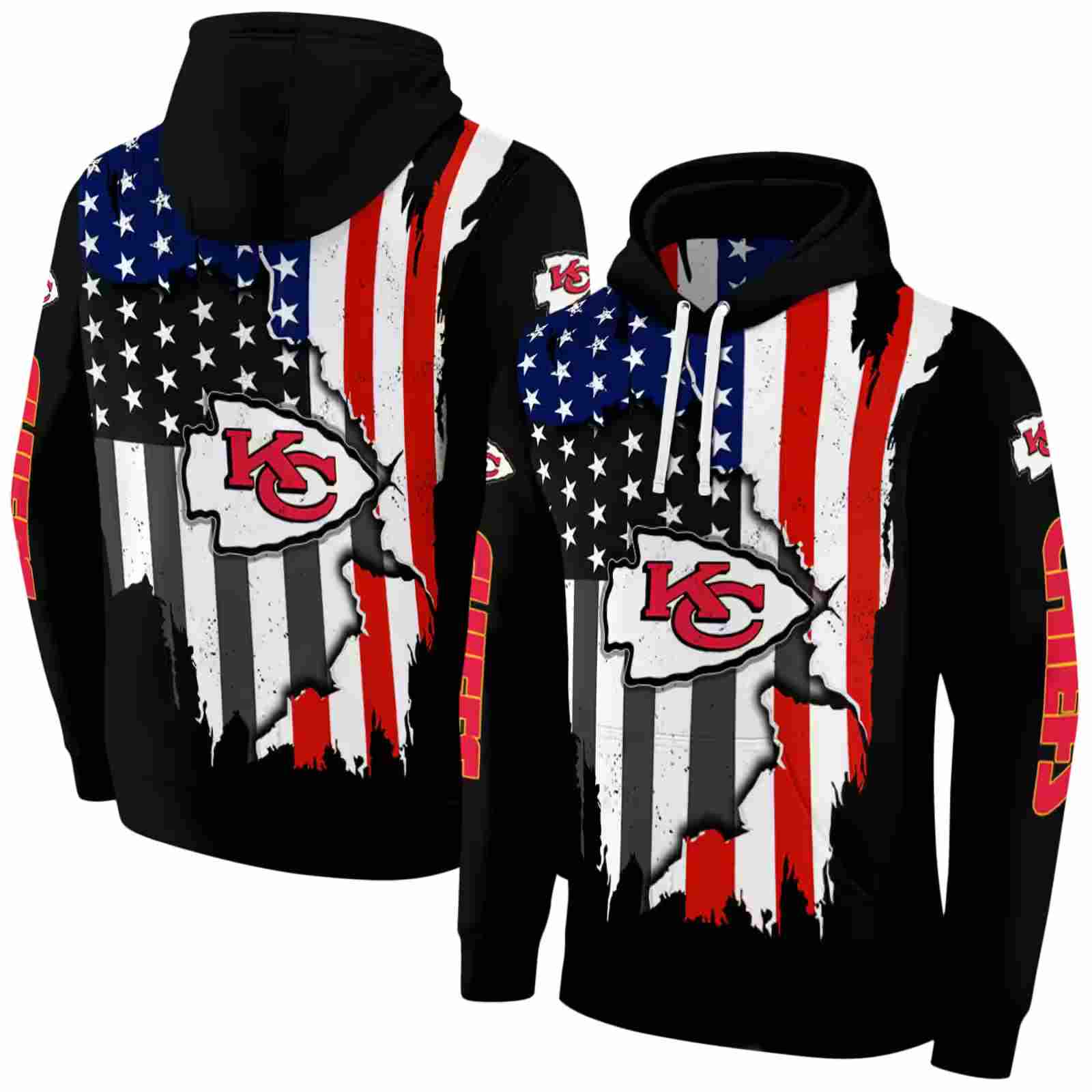 kansas city chiefs american pride black hoodie fashion forward