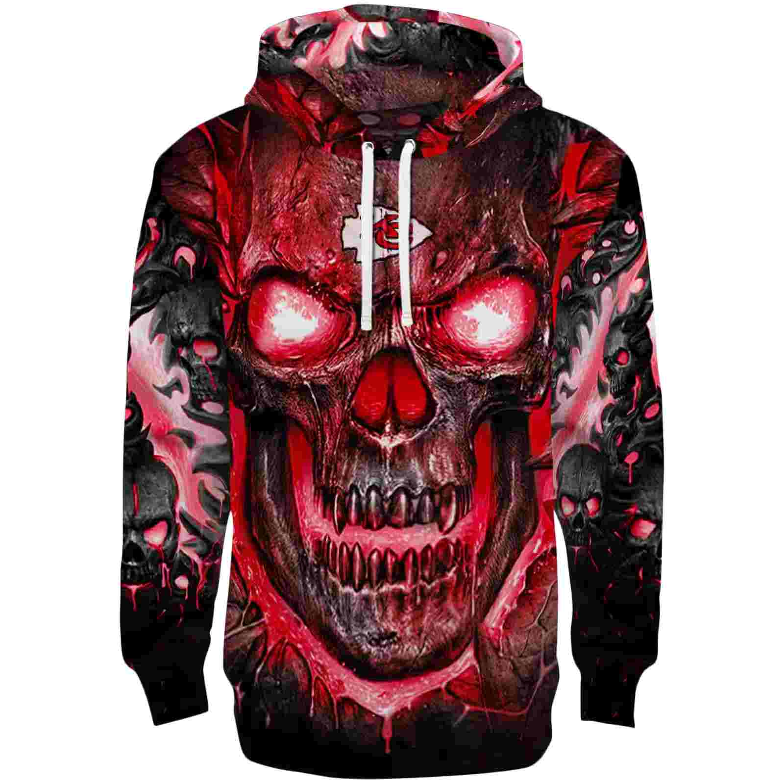 Kansas City Chiefs Demonic Skull Red Black Hoodie