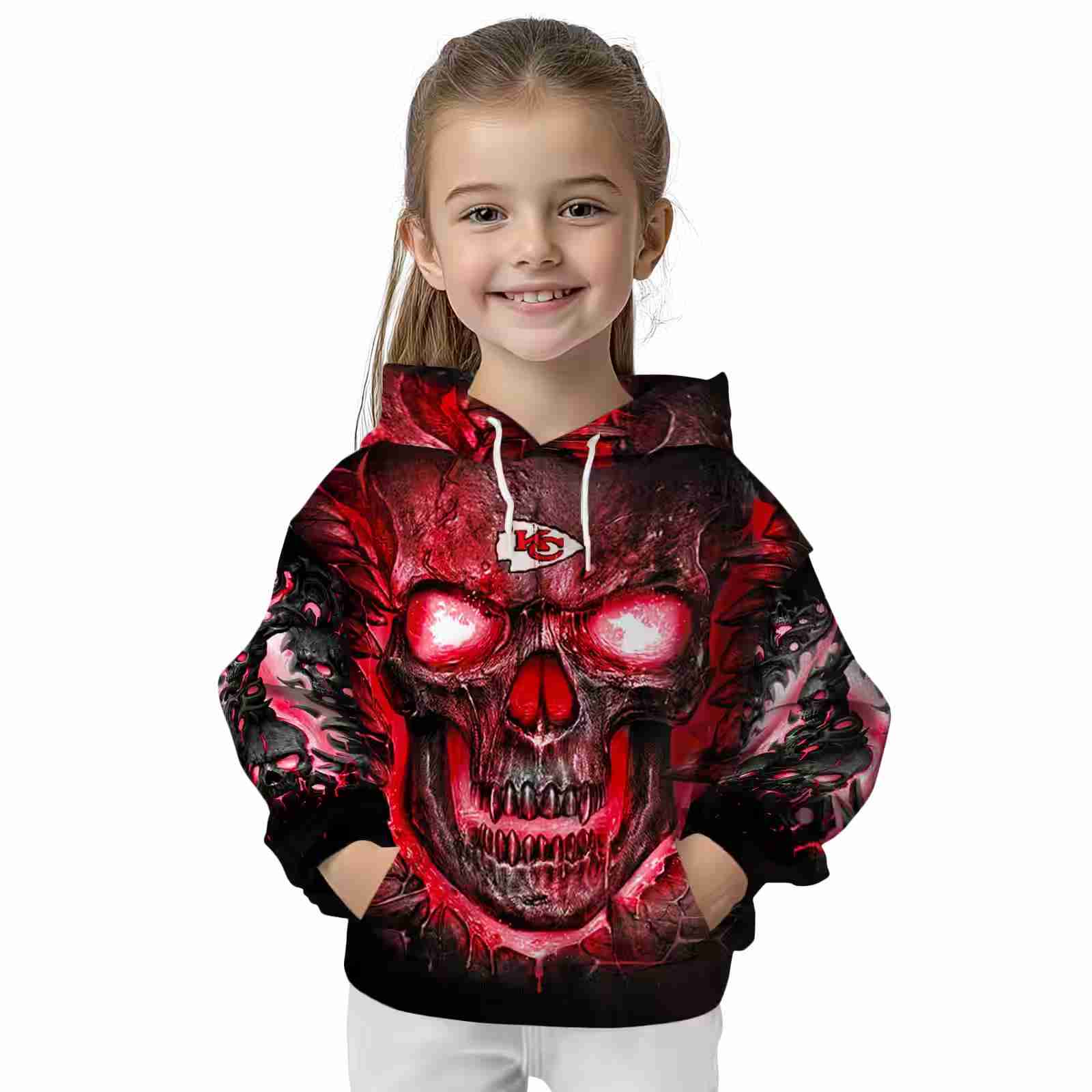 kansas city chiefs demonic skull red black hoodie top rated