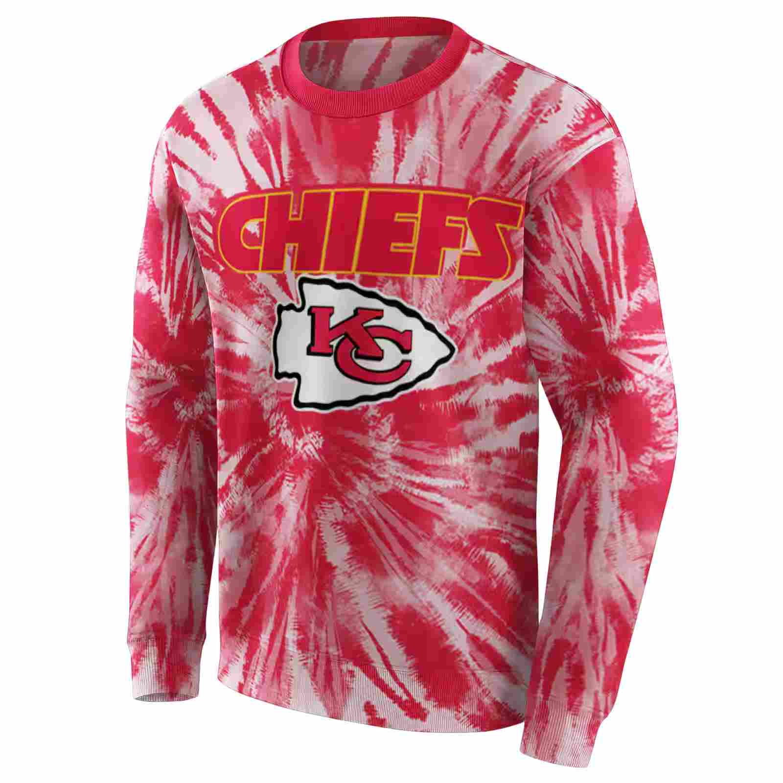 kansas city chiefs tie dye pattern red hoodie new arrival