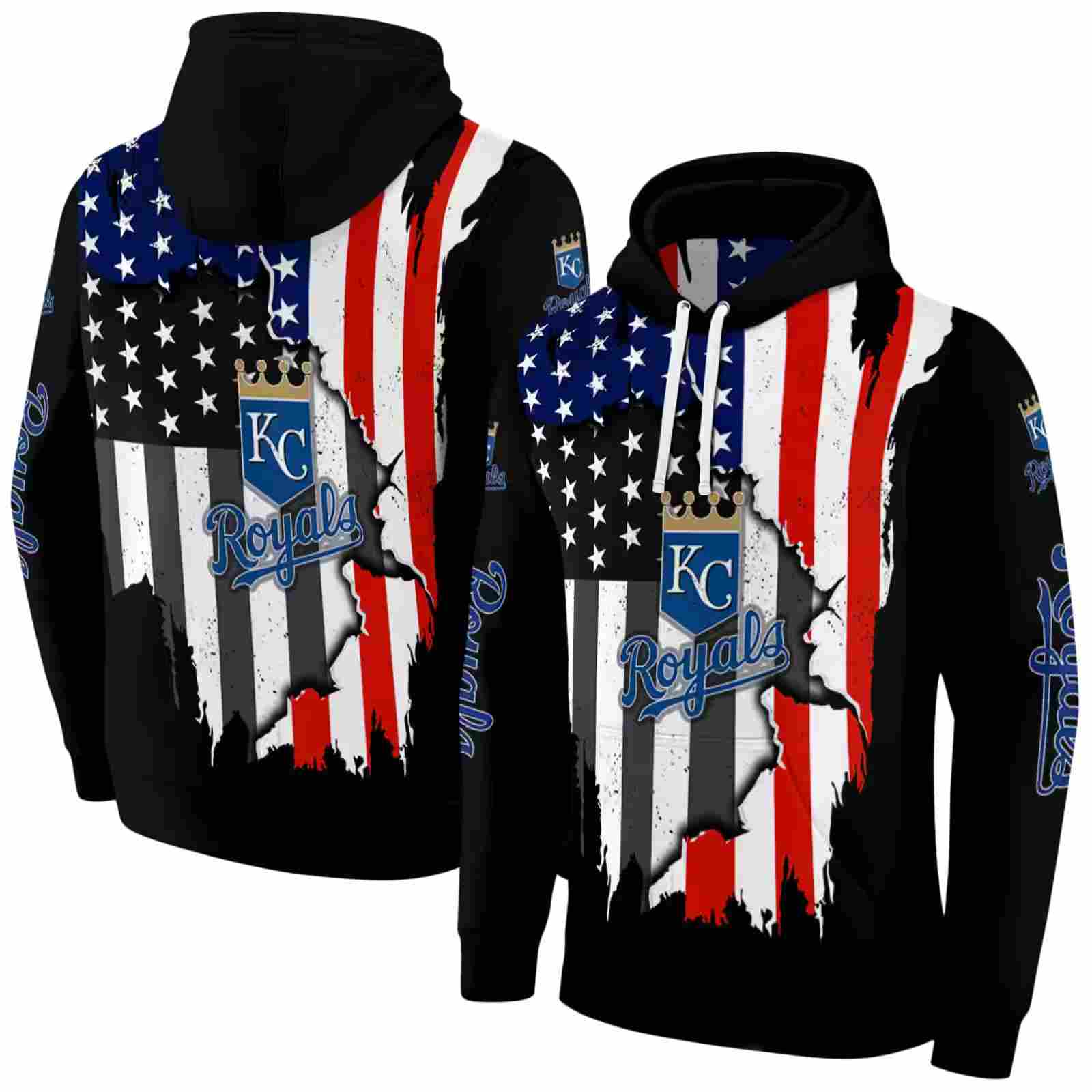 kansas city royals american pride black hoodie fashion forward