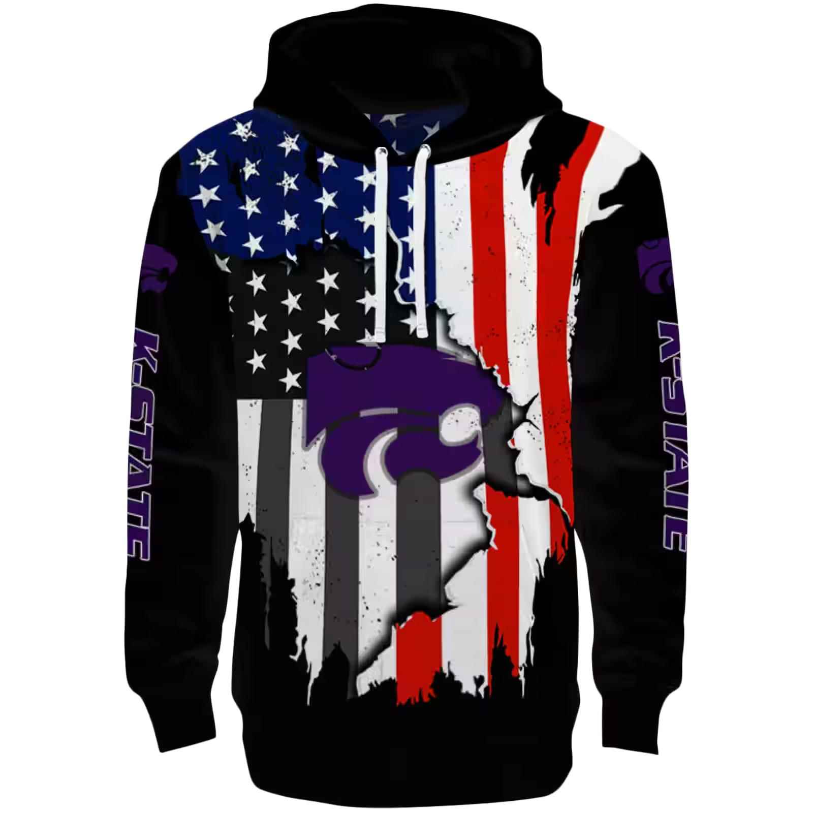 Kansas State Wildcats American Pride Black Hoodie