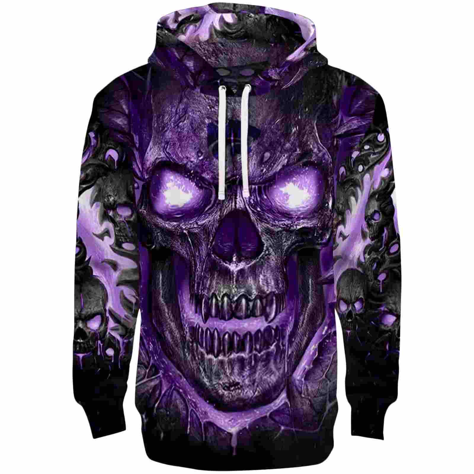 Kansas State Wildcats Demonic Skull Purple Black Hoodie