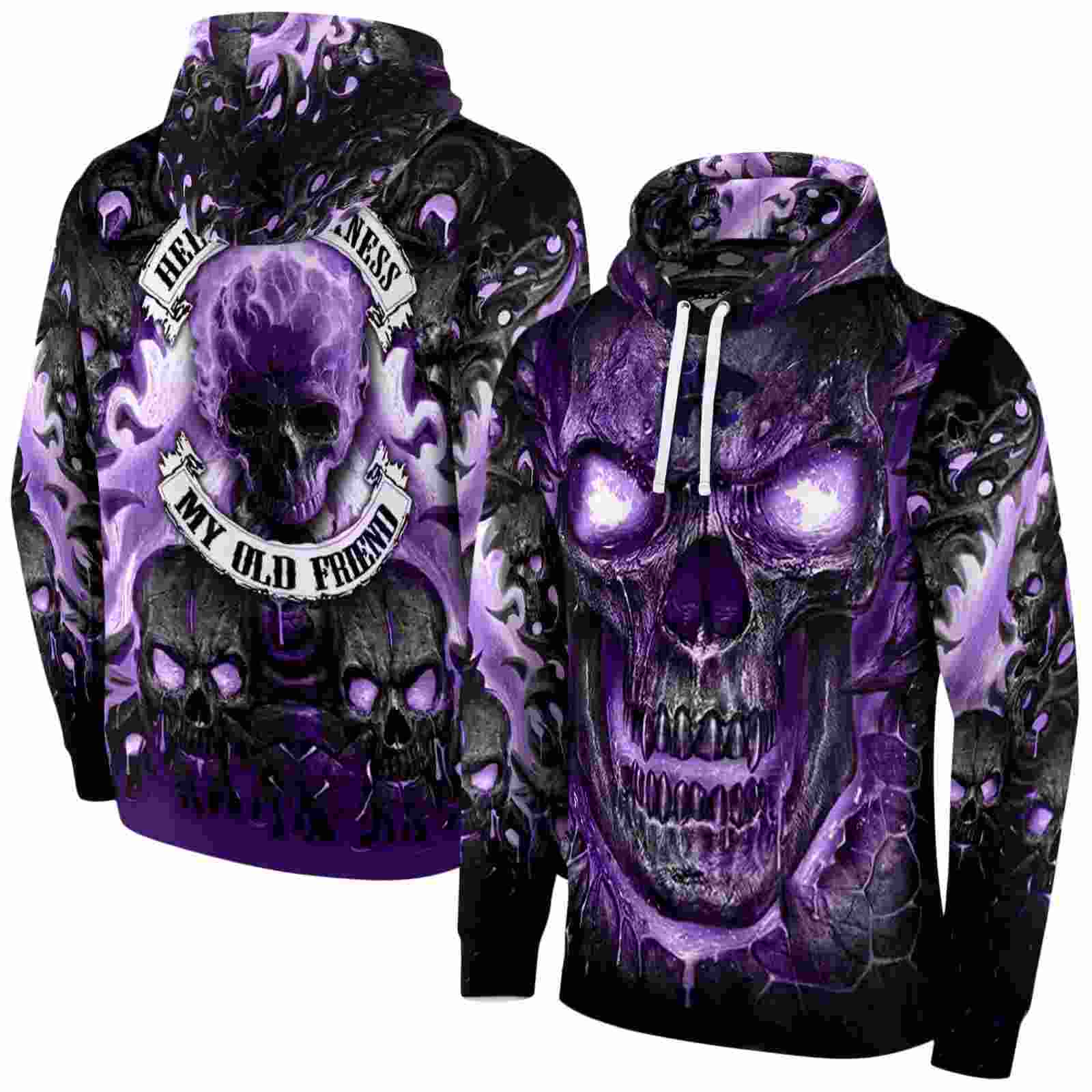 kansas state wildcats demonic skull purple black hoodie fashion forward