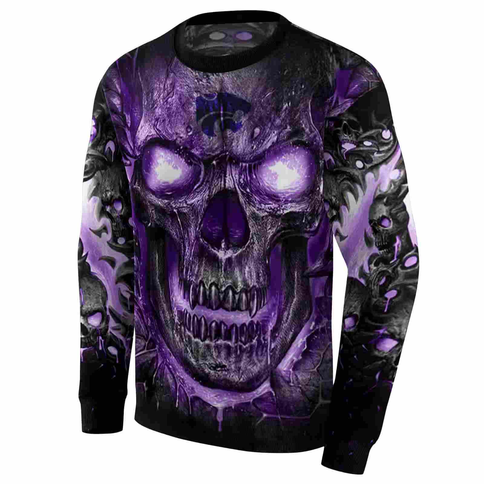 kansas state wildcats demonic skull purple black hoodie new arrival