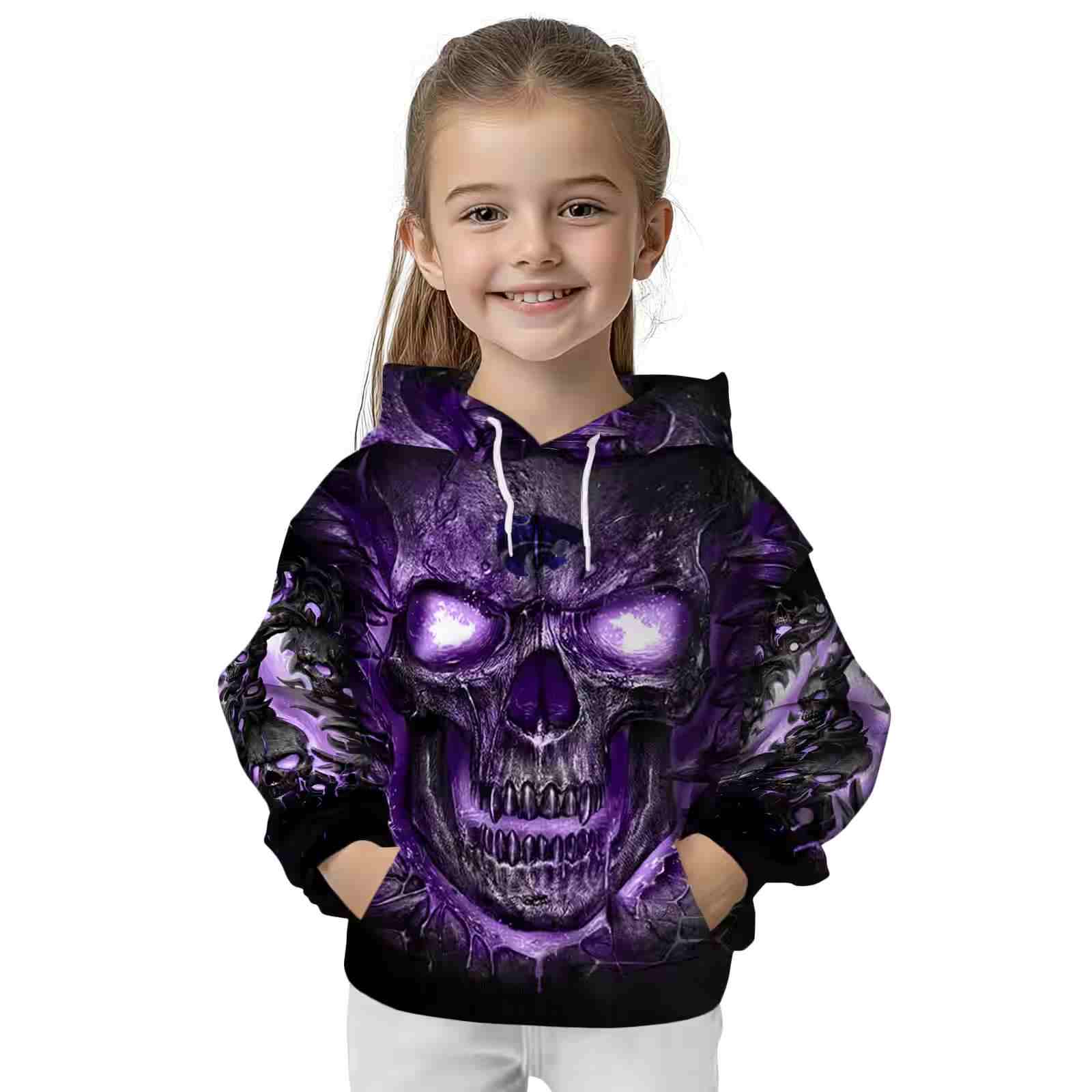 kansas state wildcats demonic skull purple black hoodie top rated