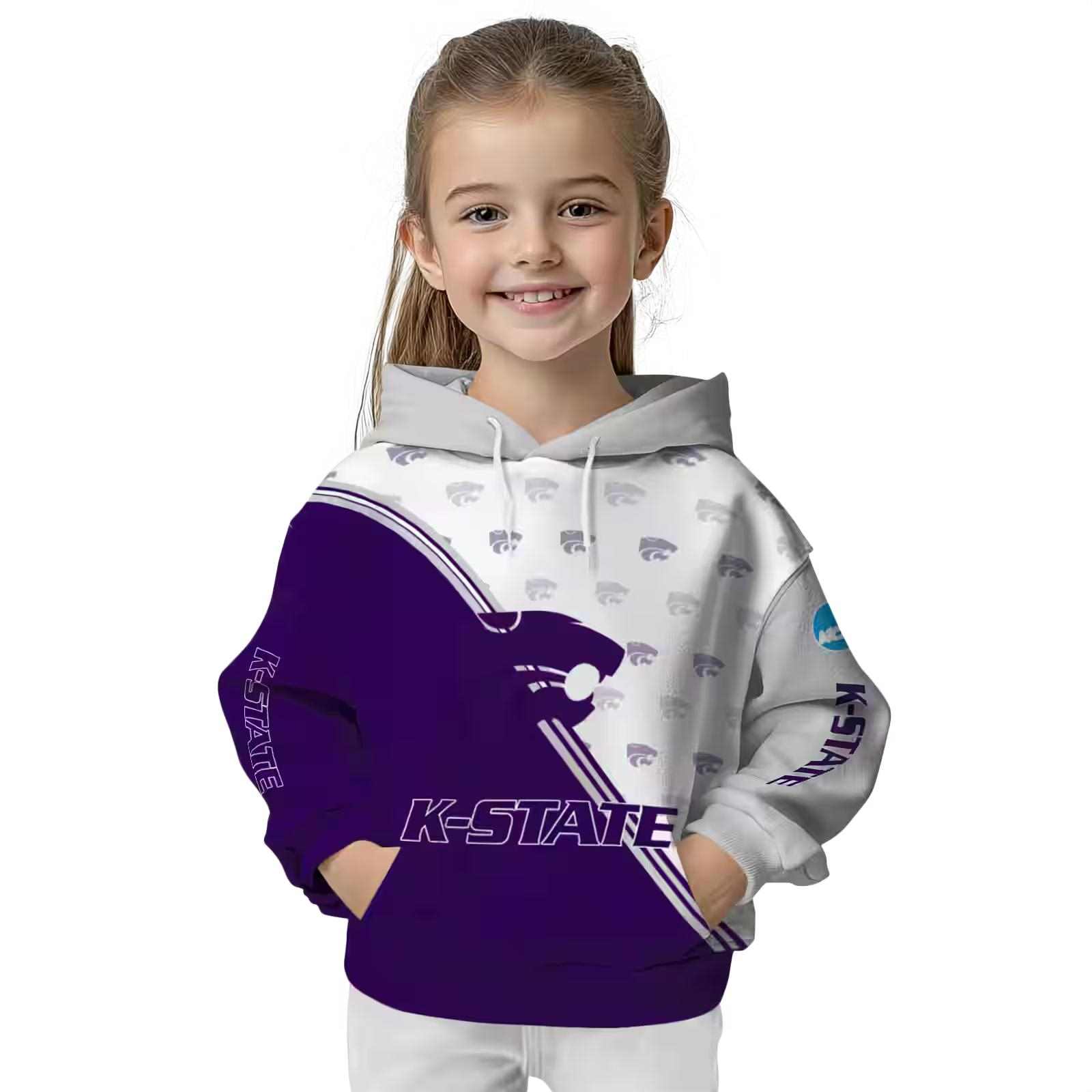 kansas state wildcats diagonal stripe purple white hoodie top rated