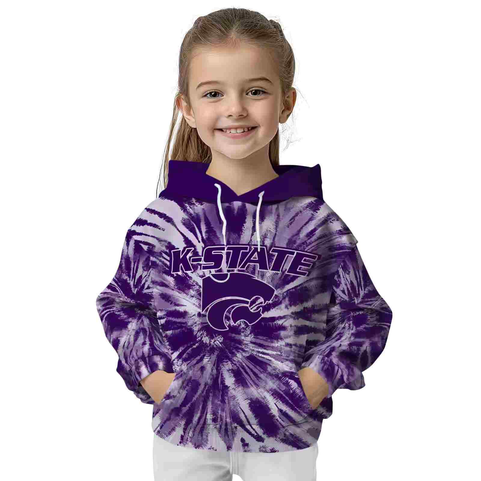 kansas state wildcats tie dye pattern purple hoodie top rated