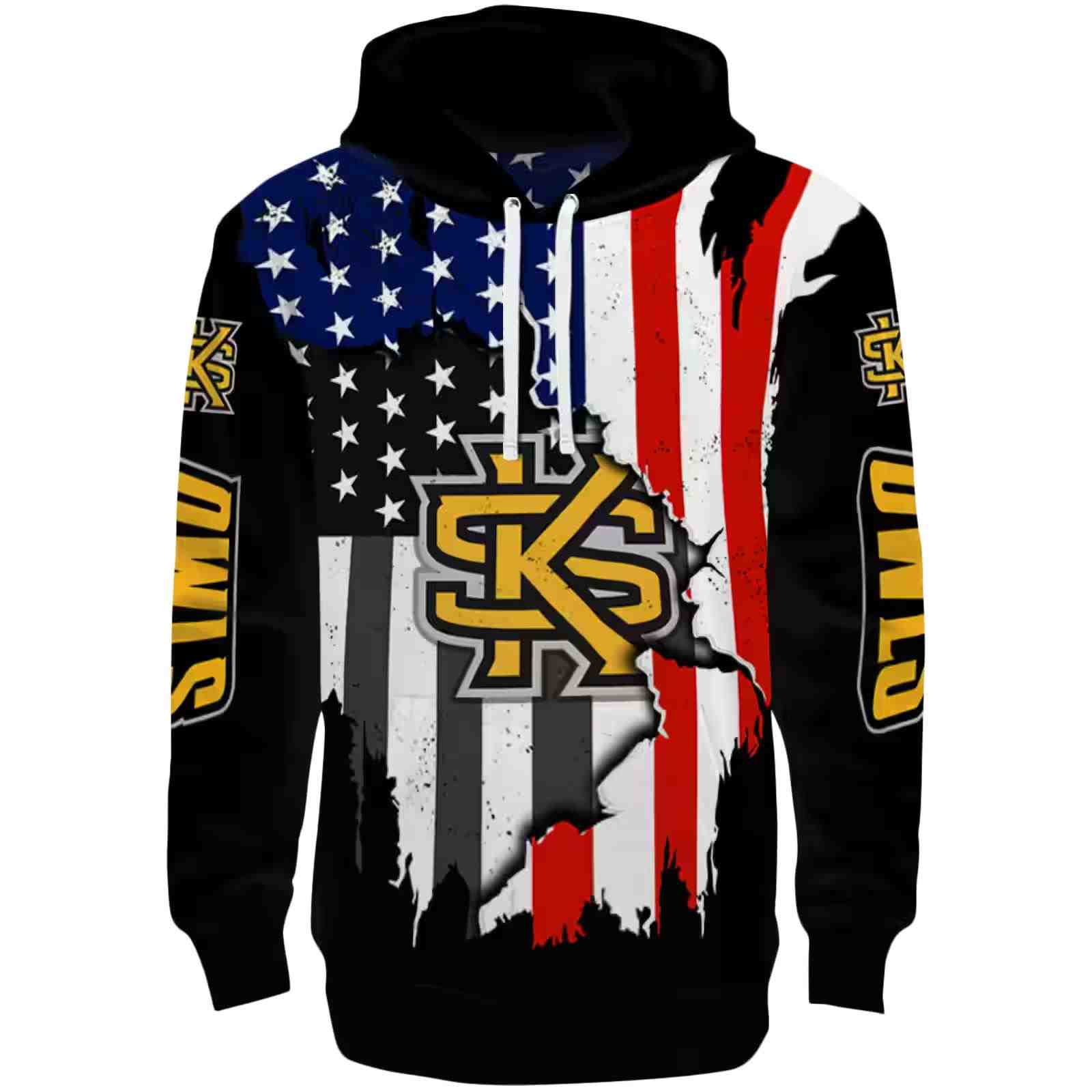 Kennesaw State Owls American Pride Black Hoodie