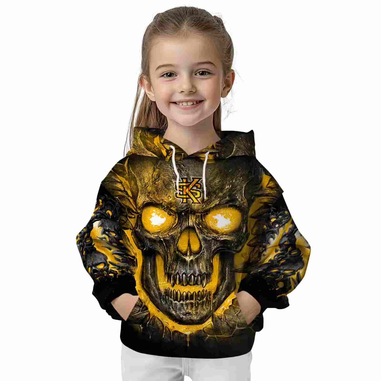 kennesaw state owls demonic skull gold black hoodie top rated