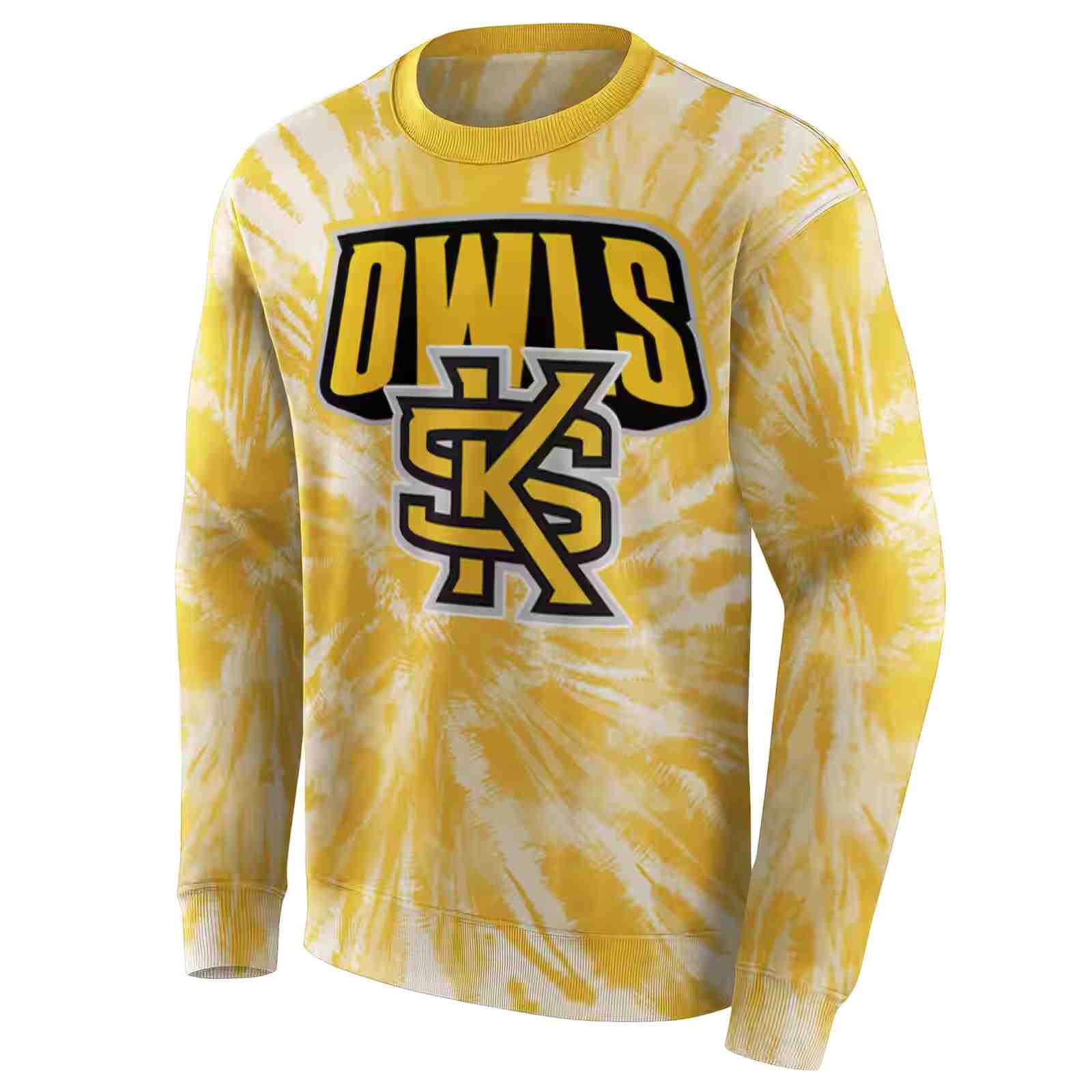 kennesaw state owls tie dye pattern gold hoodie new arrival