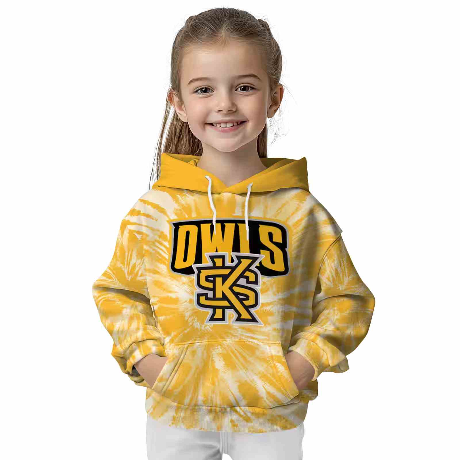 kennesaw state owls tie dye pattern gold hoodie top rated