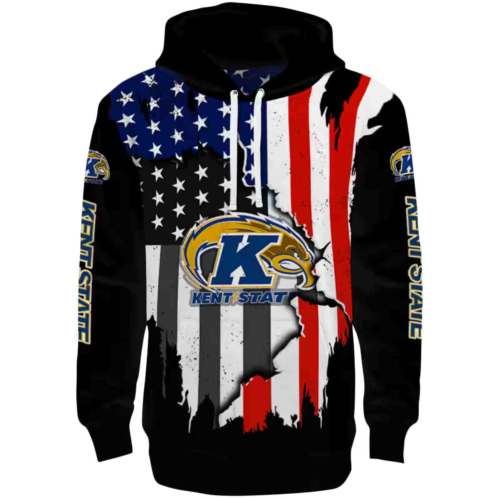 Kent State Golden Flashes American Pride Black Hoodie