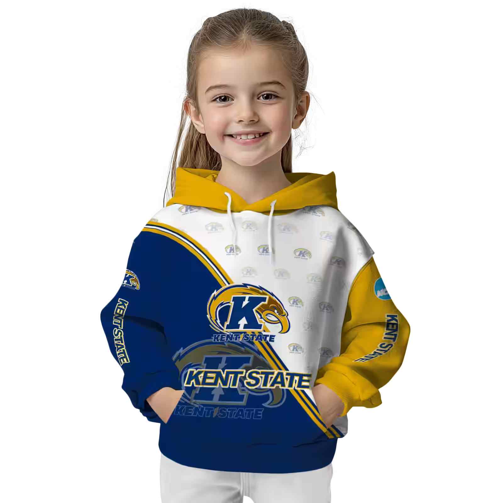 kent state golden flashes diagonal stripe navy blue white hoodie top rated