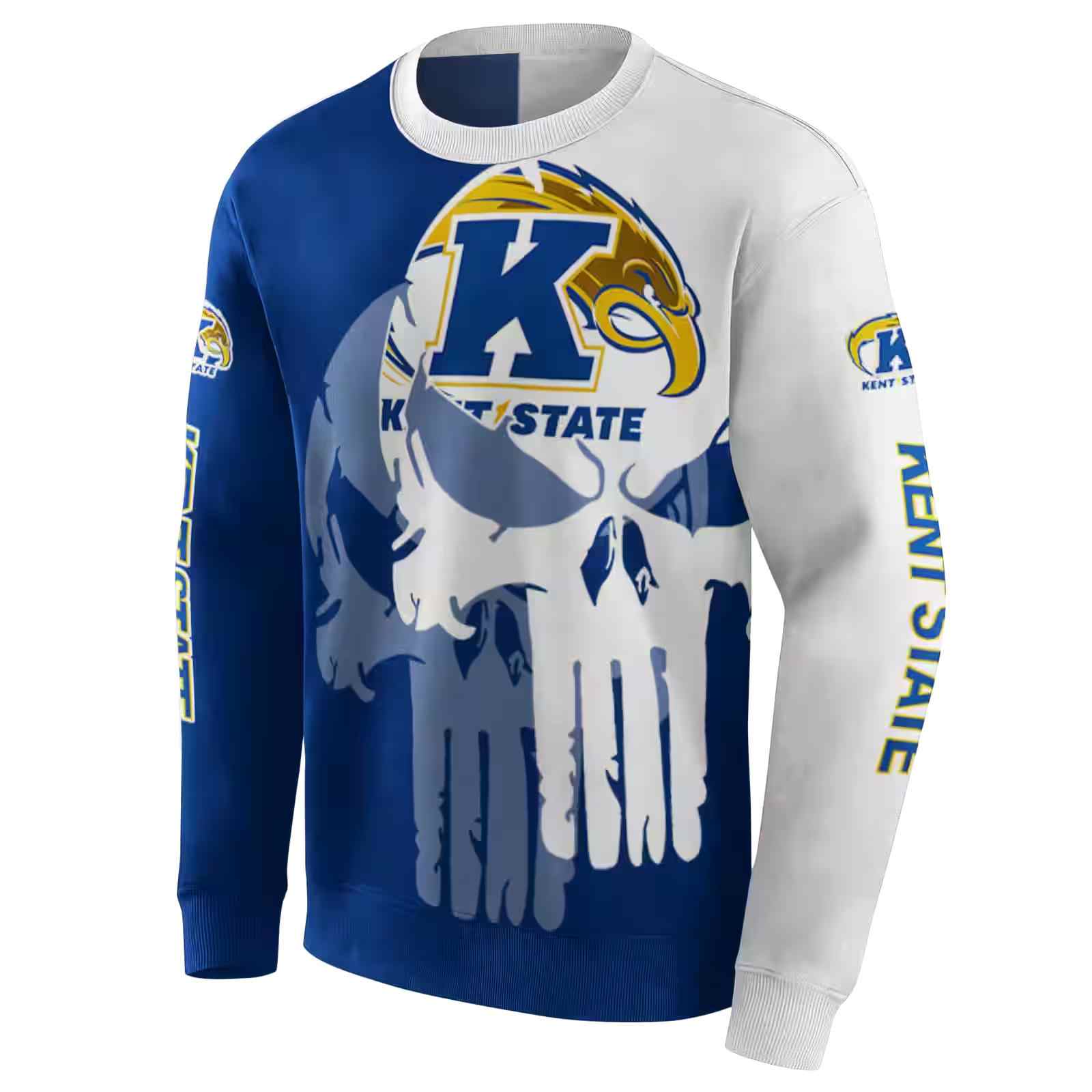 kent state golden flashes graphic punisher navy blue white hoodie new arrival