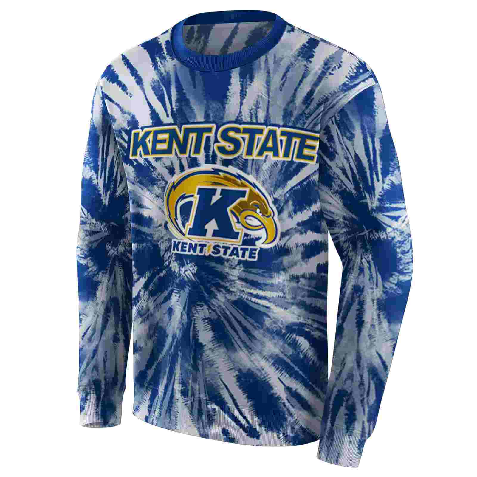 kent state golden flashes tie dye pattern navy blue hoodie new arrival