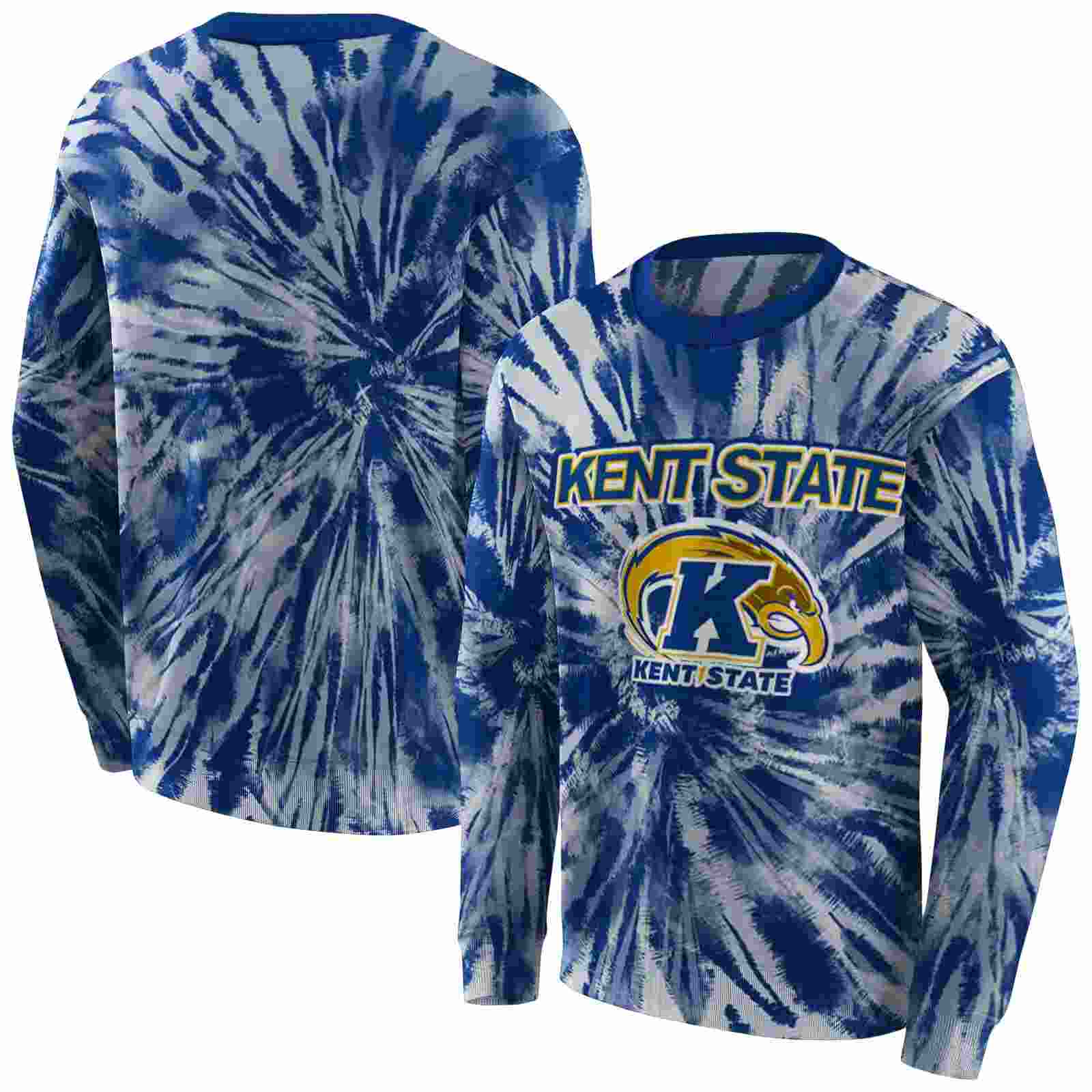 kent state golden flashes tie dye pattern navy blue hoodie premium grade