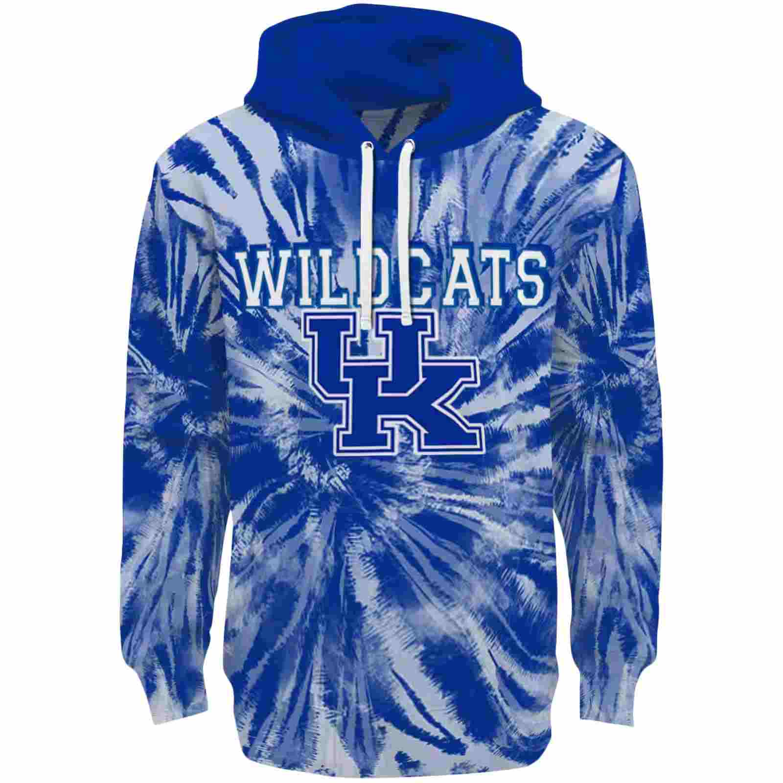 Kentucky Wildcats Tie Dye Pattern Blue Hoodie