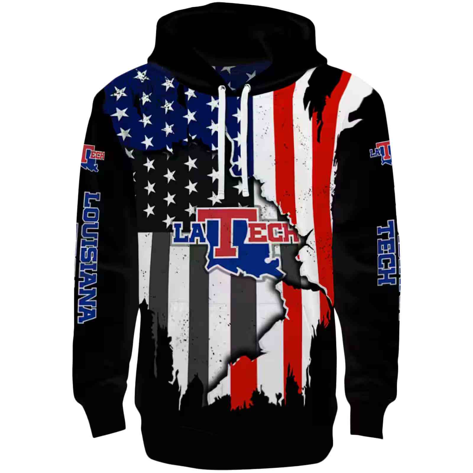 LA Tech American Pride Black Hoodie