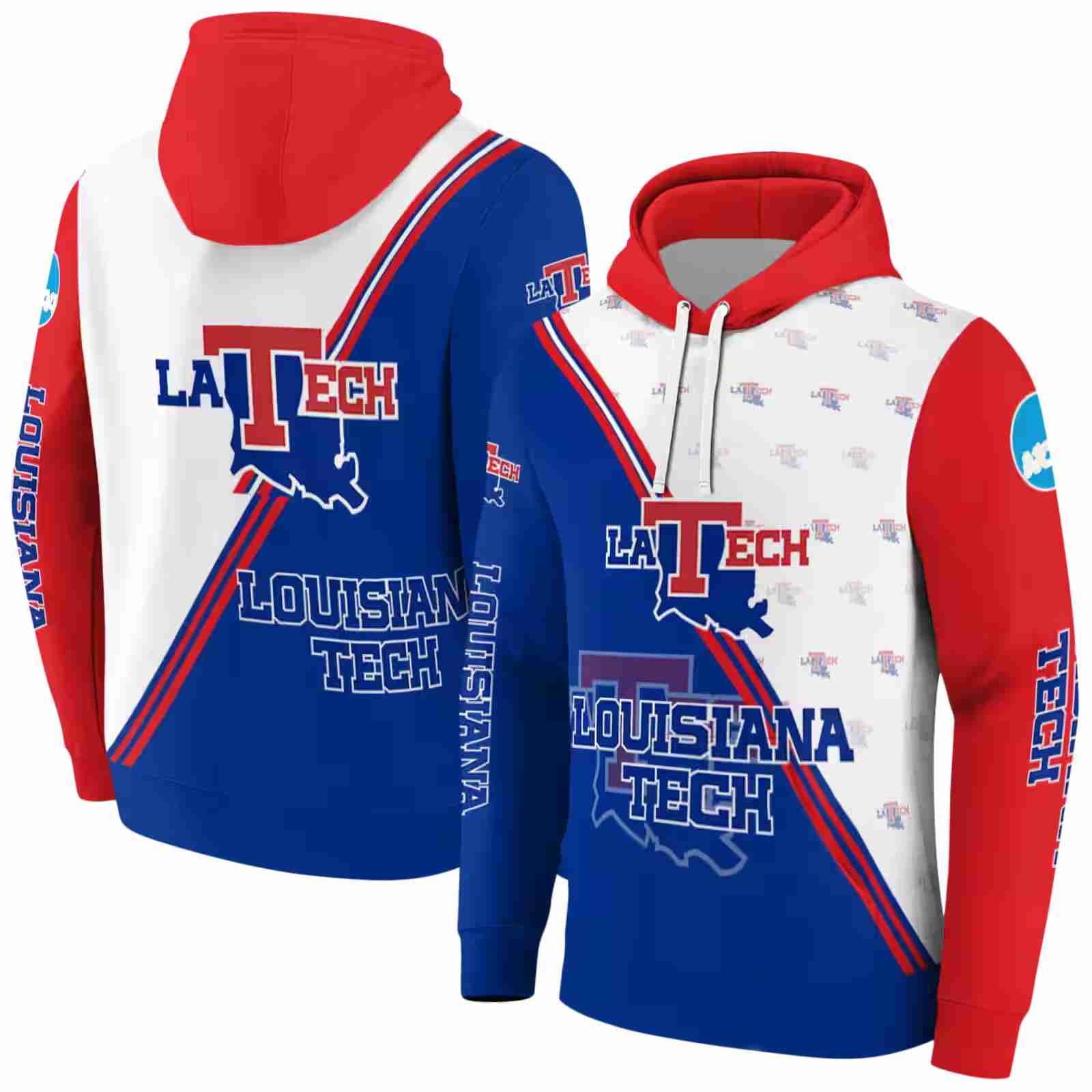 la tech diagonal stripe blue white hoodie fashion forward
