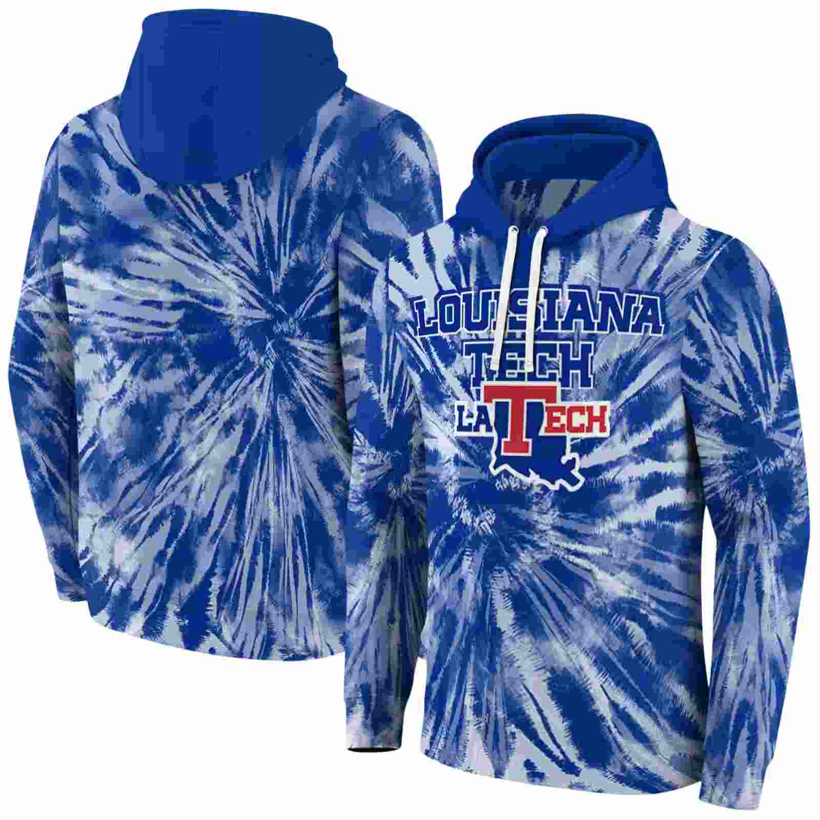 la tech tie dye pattern blue hoodie fashion forward