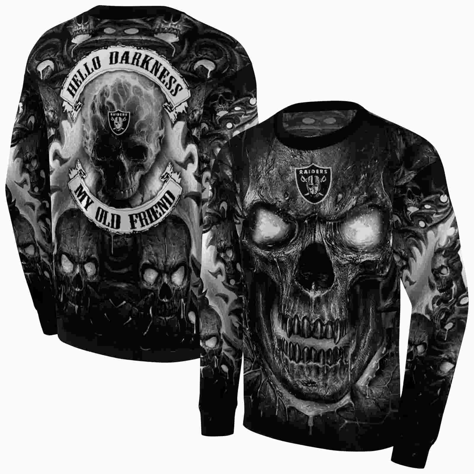 las vegas raiders demonic skull black hoodie premium grade