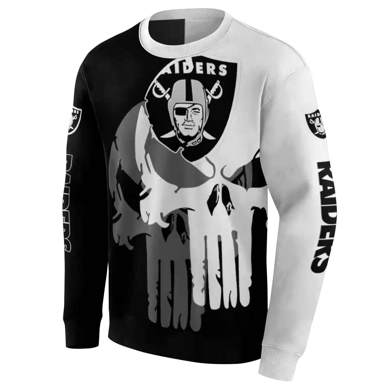 las vegas raiders graphic punisher black white hoodie new arrival