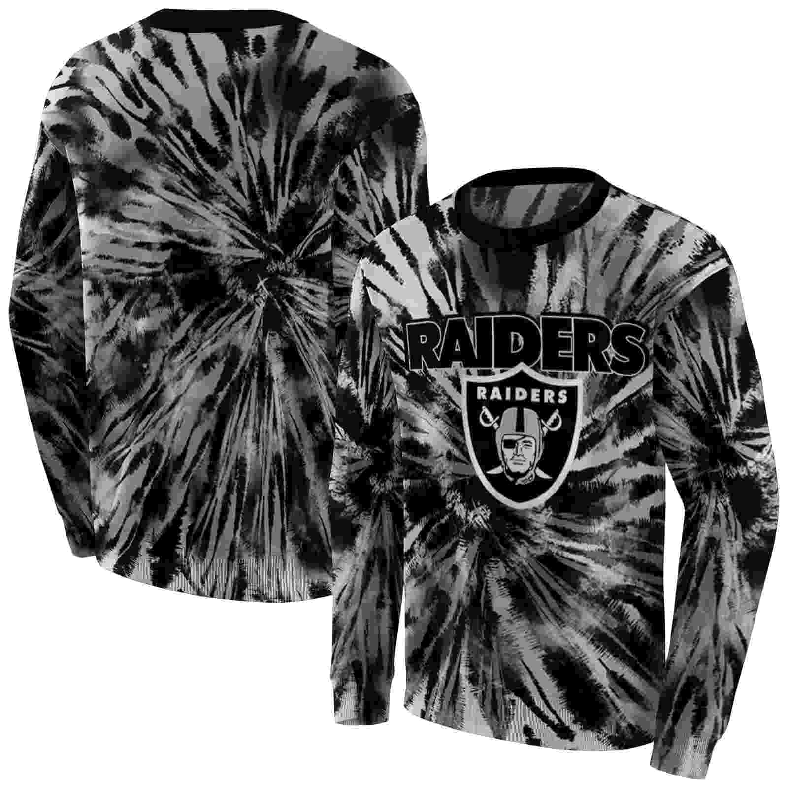 las vegas raiders tie dye pattern black hoodie premium grade