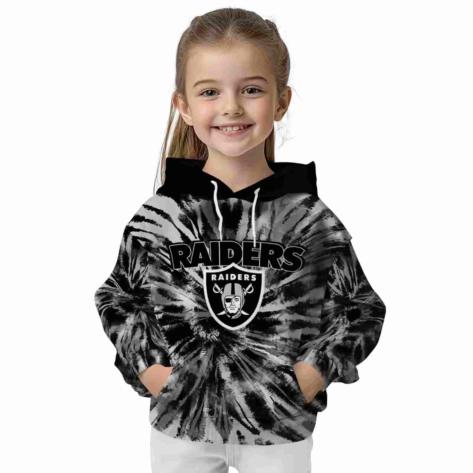 las vegas raiders tie dye pattern black hoodie top rated