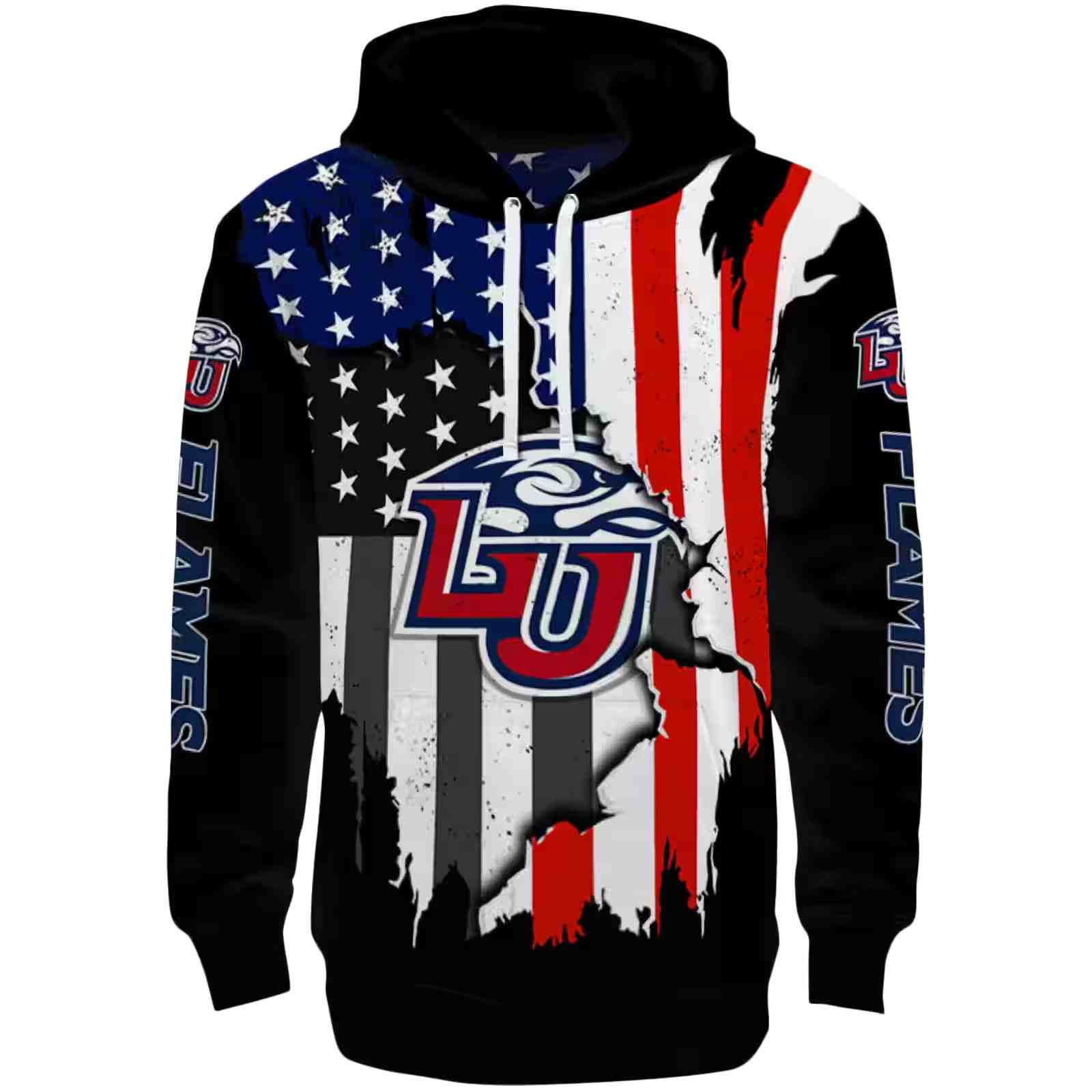 Liberty Flames American Pride Black Hoodie