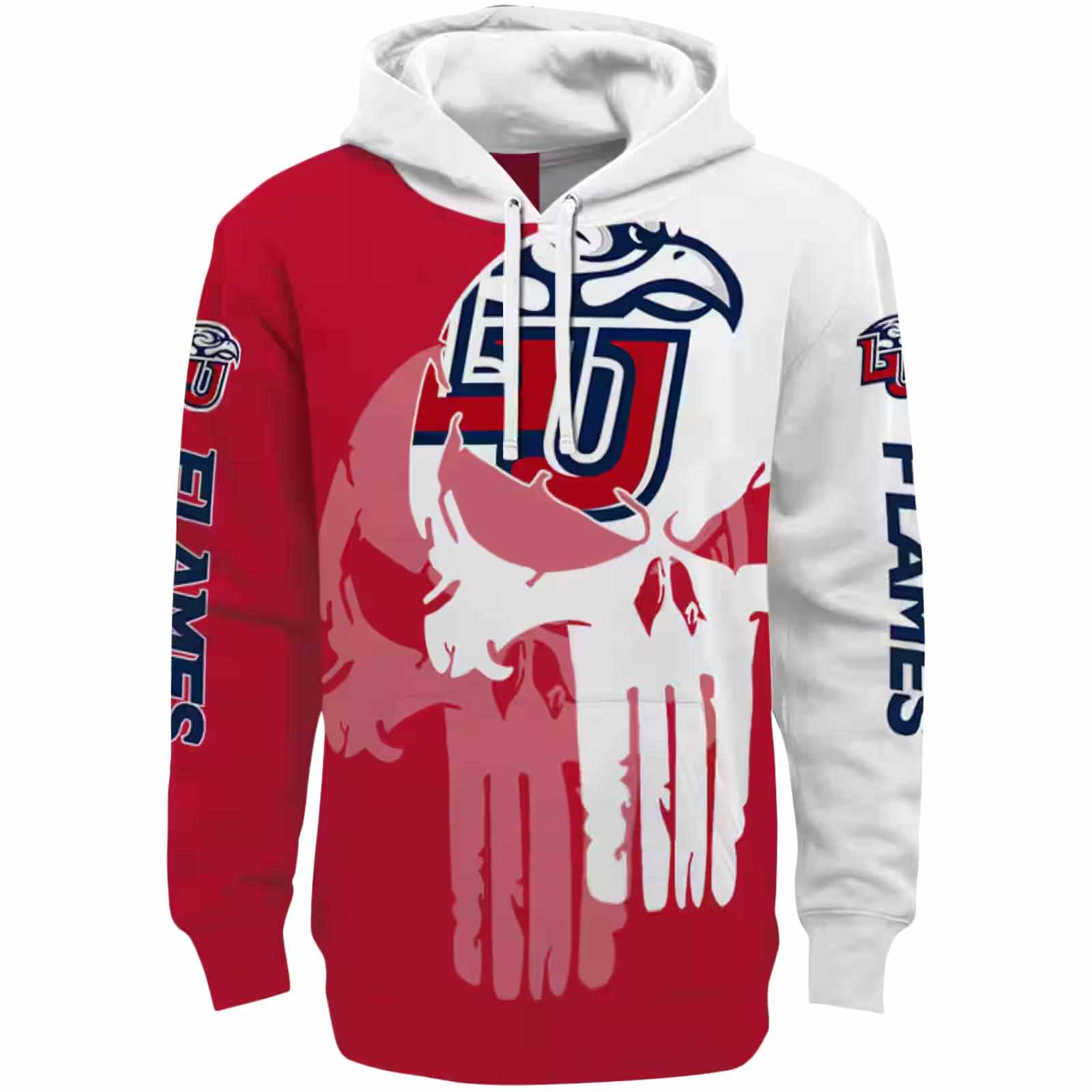Liberty Flames Graphic Punisher Red White Hoodie