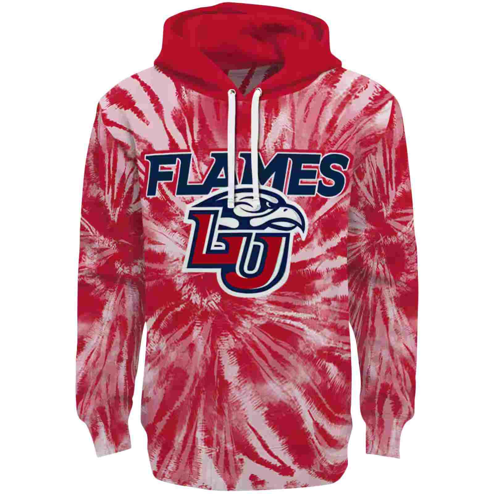 Liberty Flames Tie Dye Pattern Red Hoodie