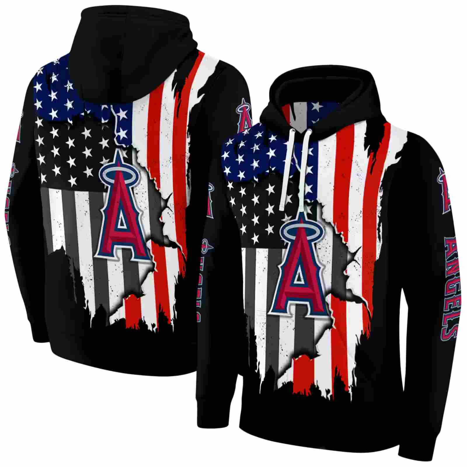 los angeles angels american pride black hoodie fashion forward