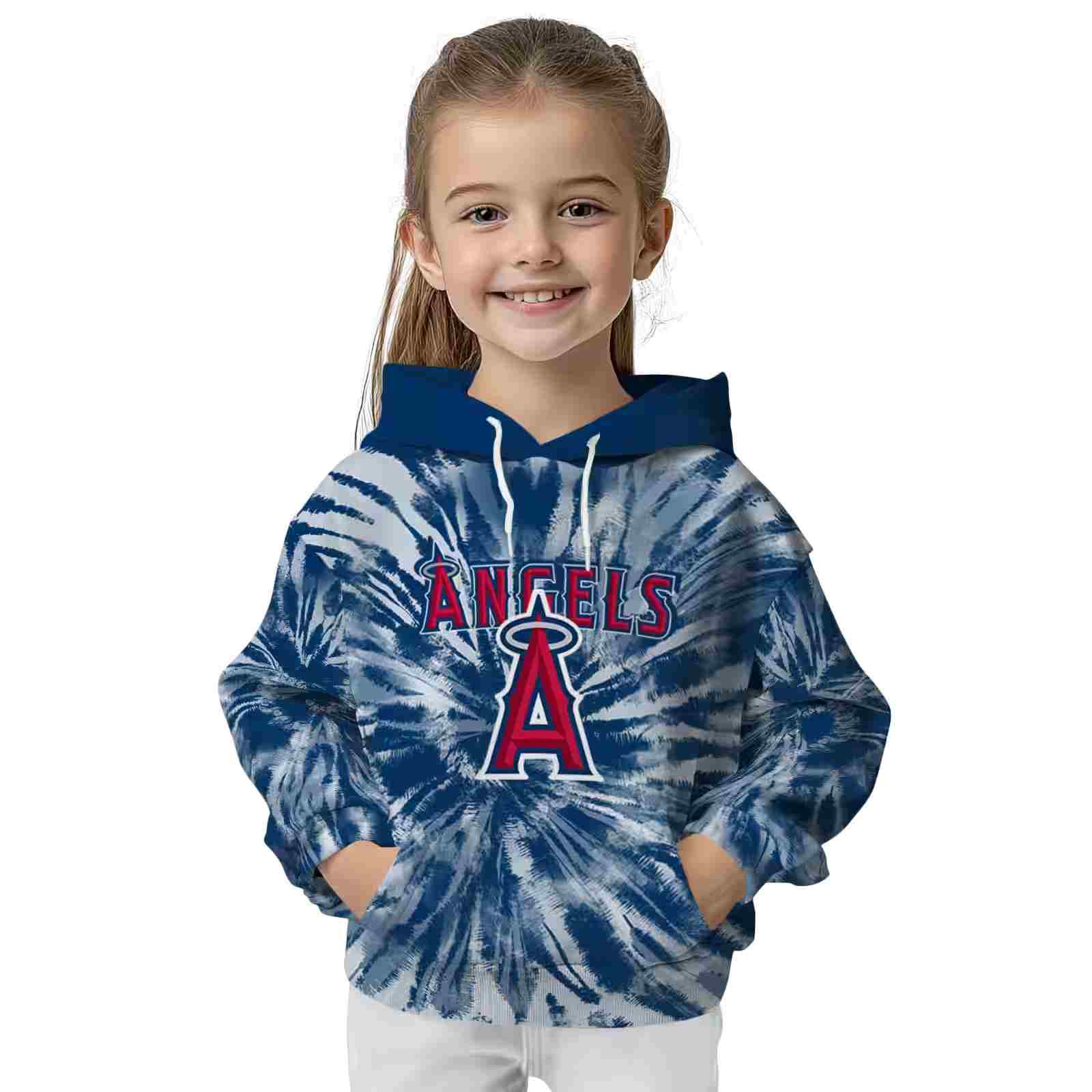 los angeles angels tie dye pattern blue hoodie top rated